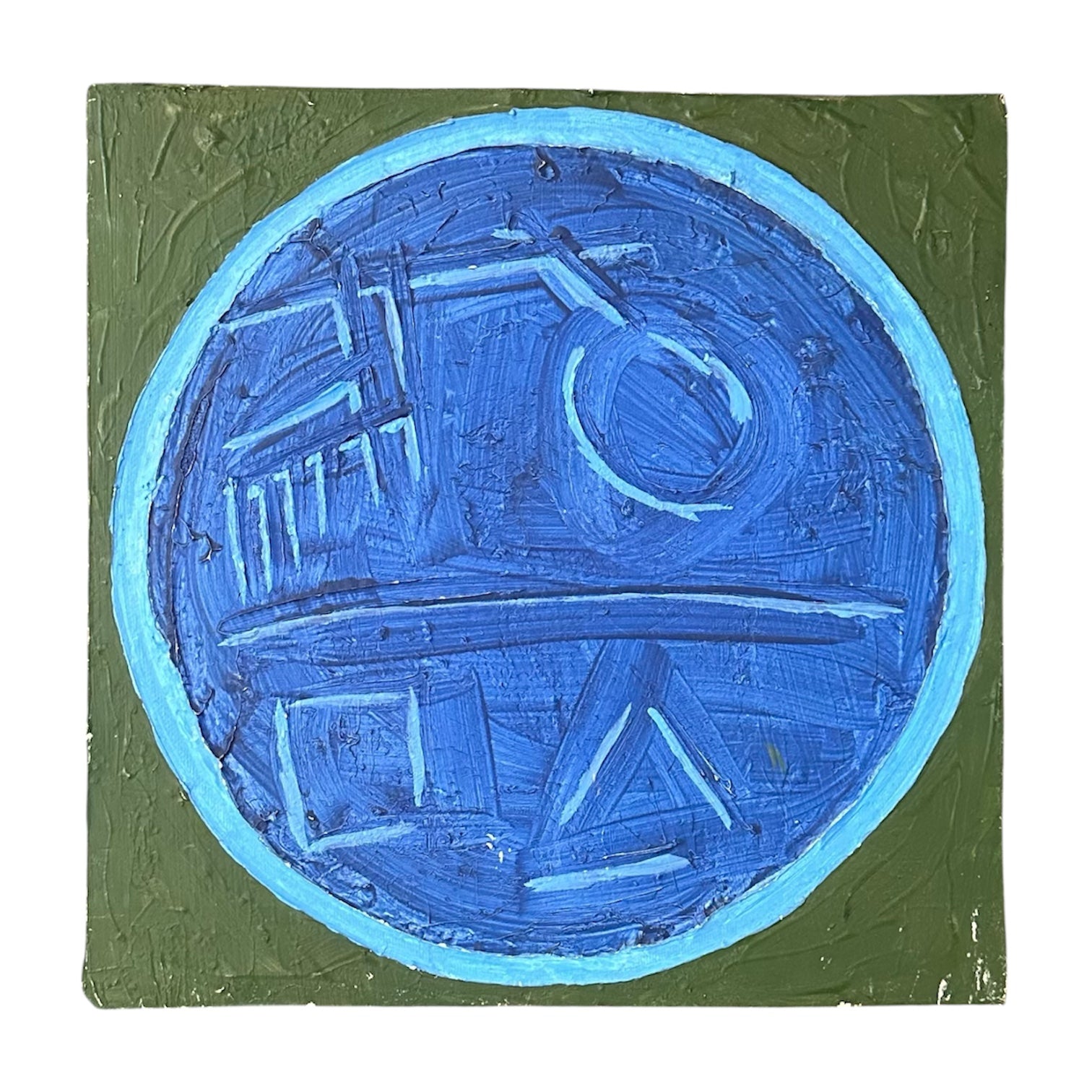 Impasto Abstract in Blue and Green