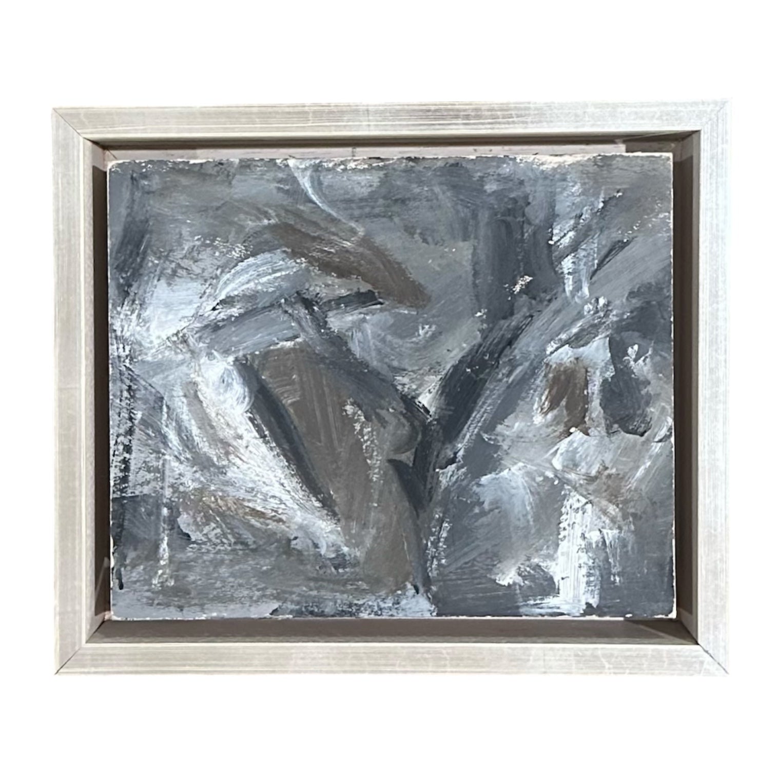 Abstract in Grays and White in Original Float Frame