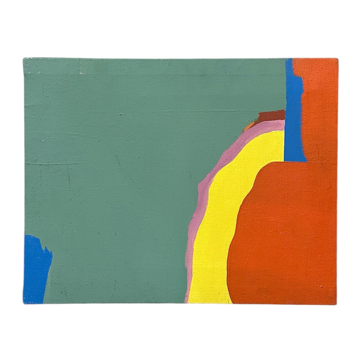 1969 Bold Abstract in Green Orange Yellow and Magenta