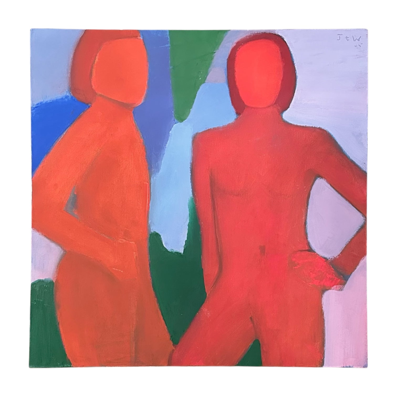 Minimalist Abstract of Two Female Figures