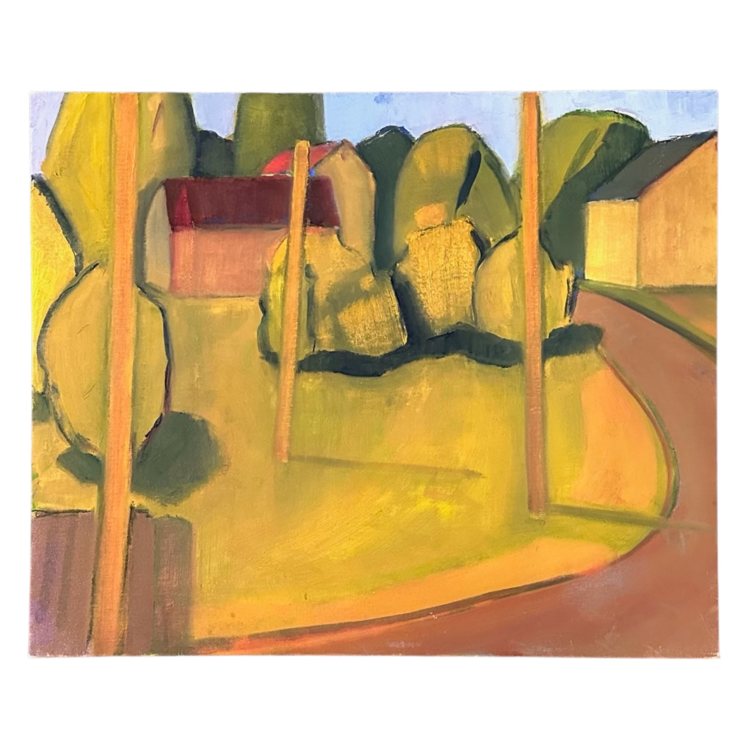 Minimalist Rural Landscape in Earth Tones