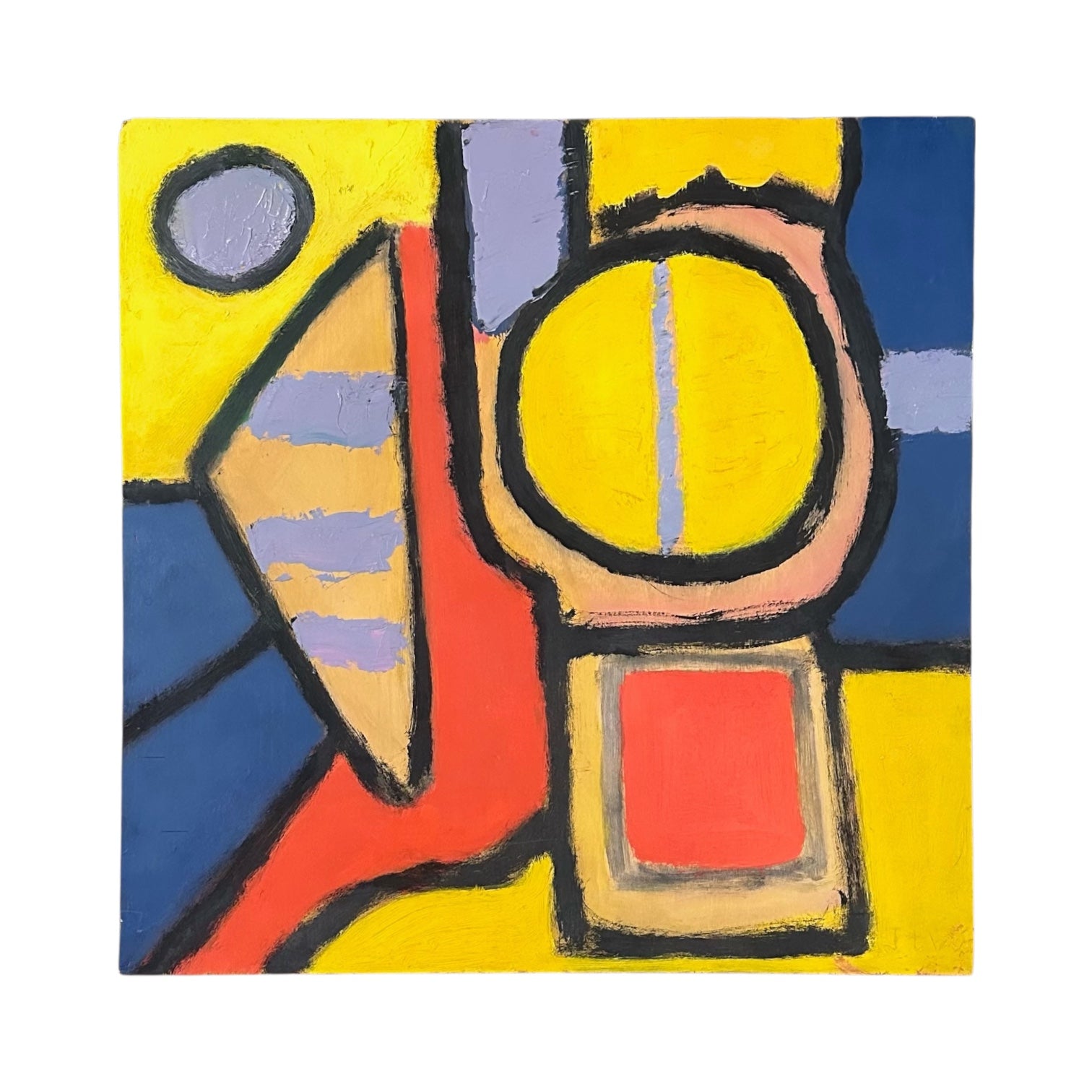 Impasto Abstract in Energetic Primary Colors