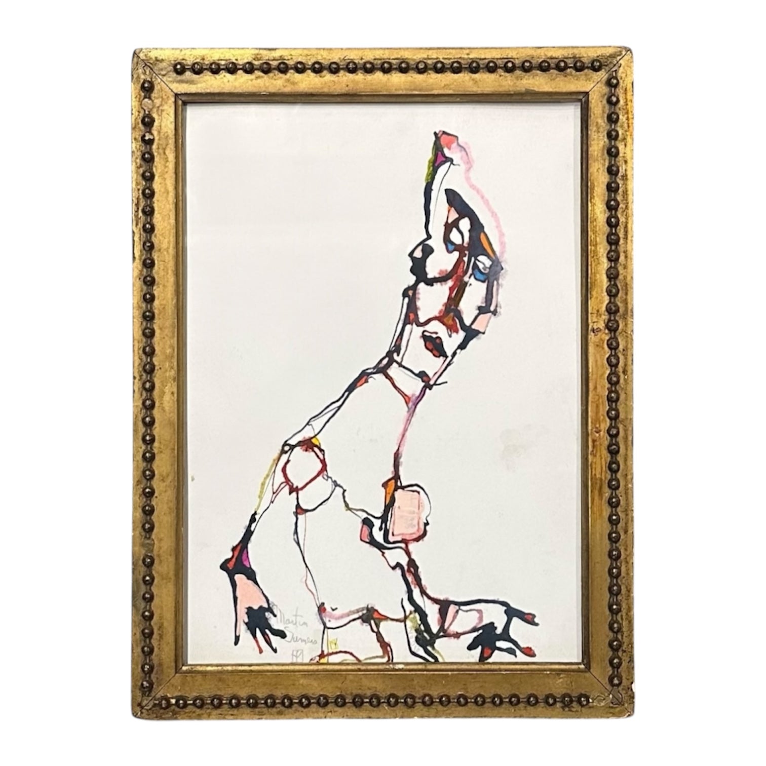 Figurative Abstract Figure  in Antique Frame
