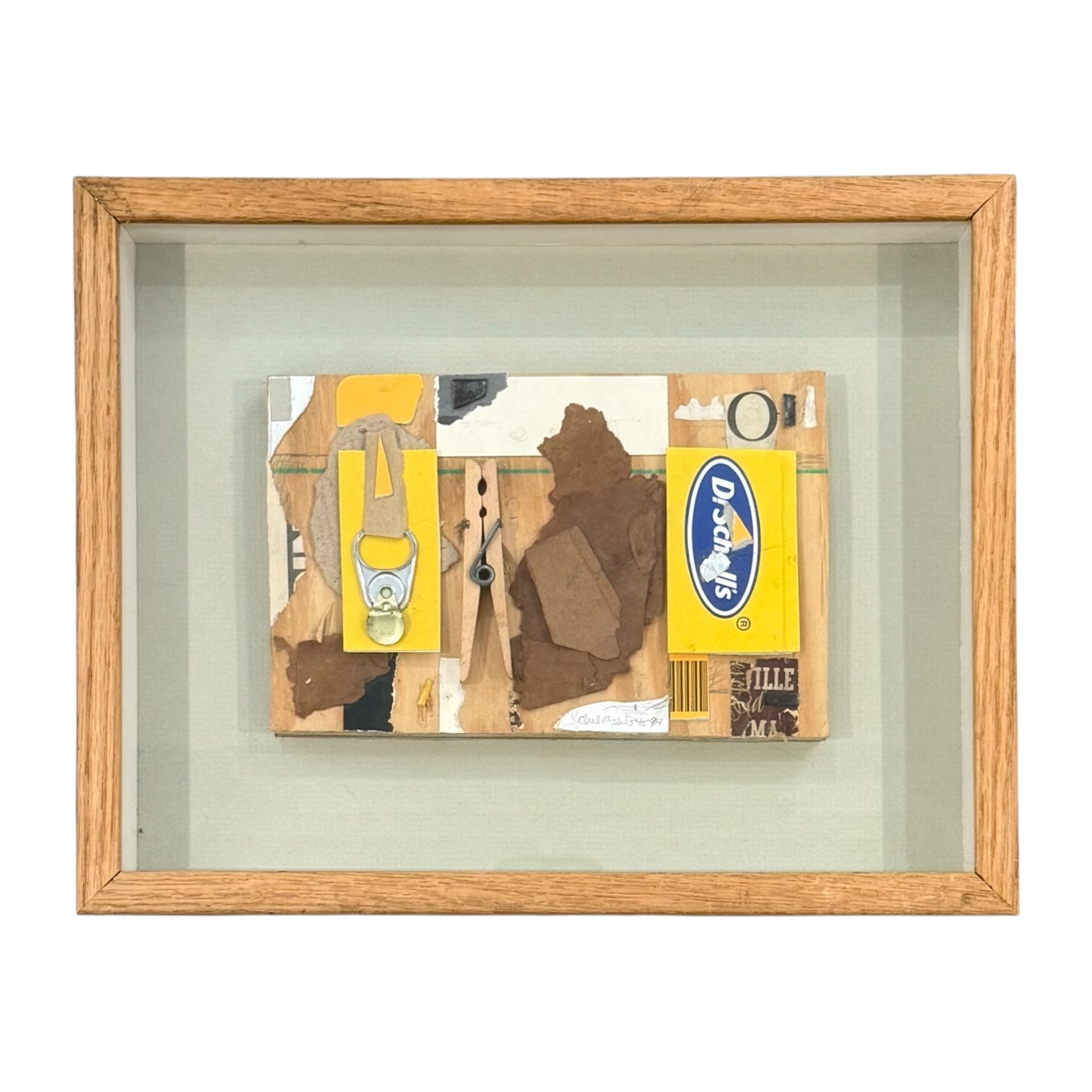 1999 Mixed Media Collage of Found Objects in Original Shadowbox Frame