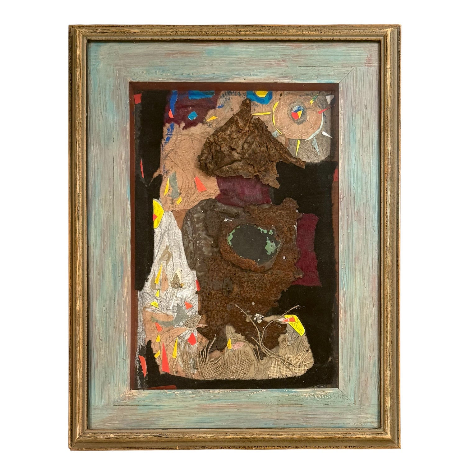 Colorful Collage of Figure in Naturescape in Original Frame
