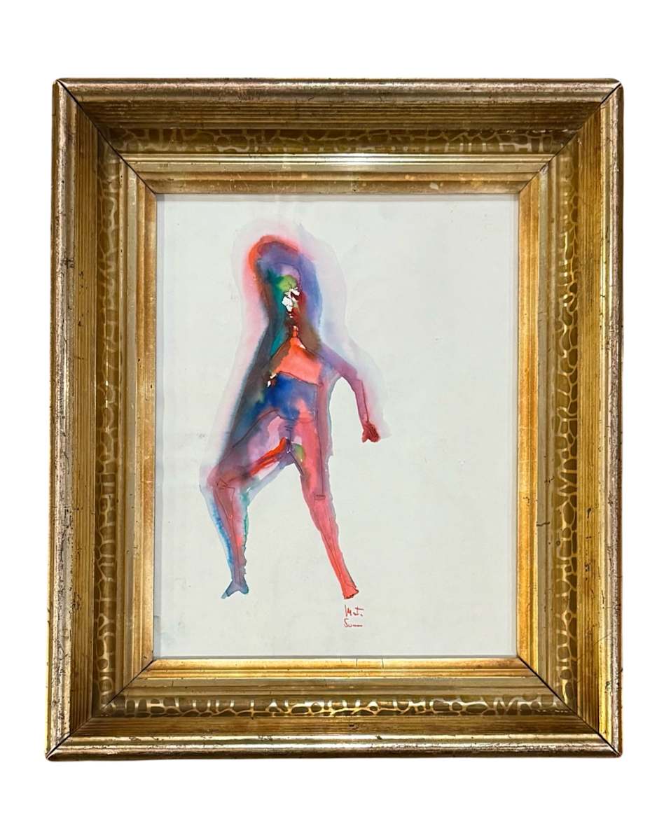 Martin Sumers Figurative Painting in 19th Century Gilt Wood Frame