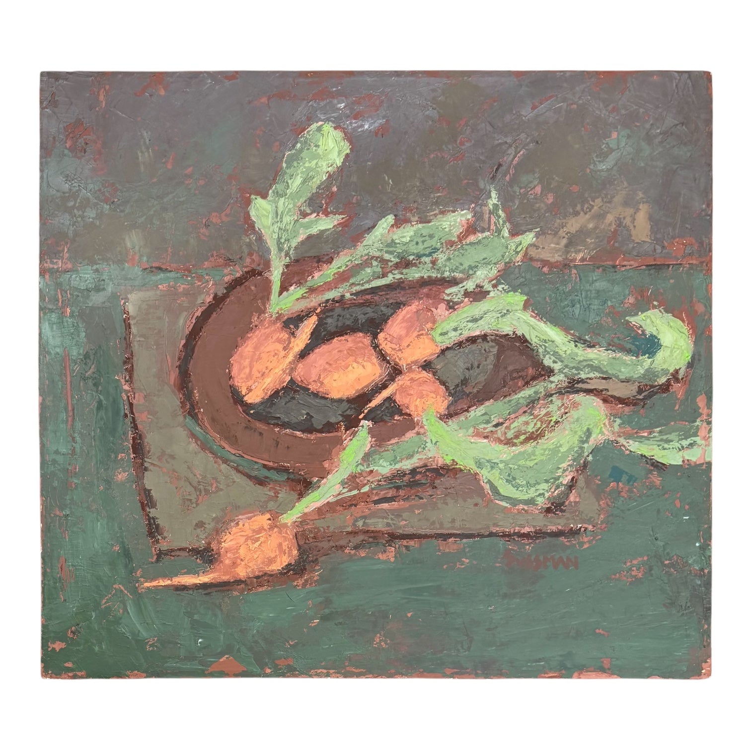 Painting of Radishes  in Heavy Impasto