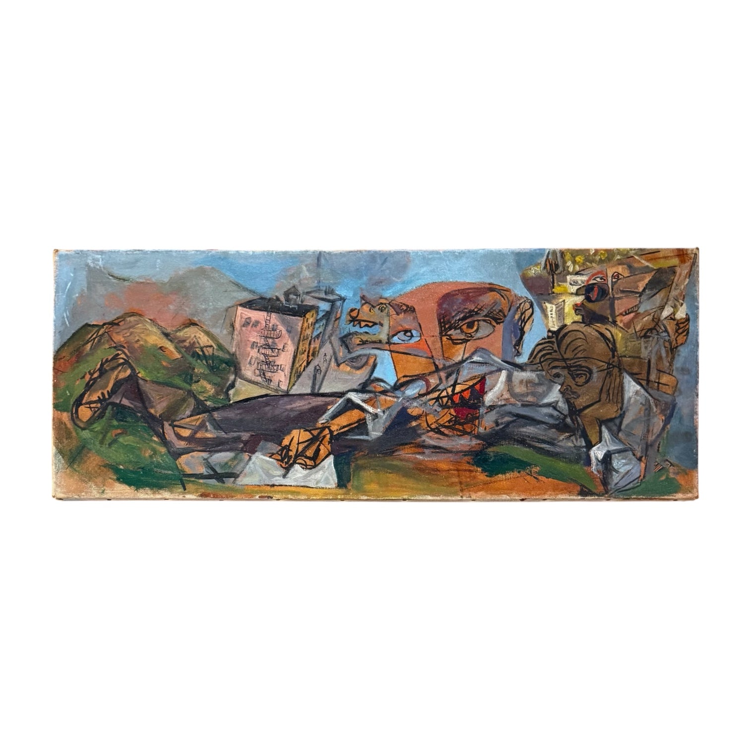 1940s Cubist Surreal  Oil on Canvas