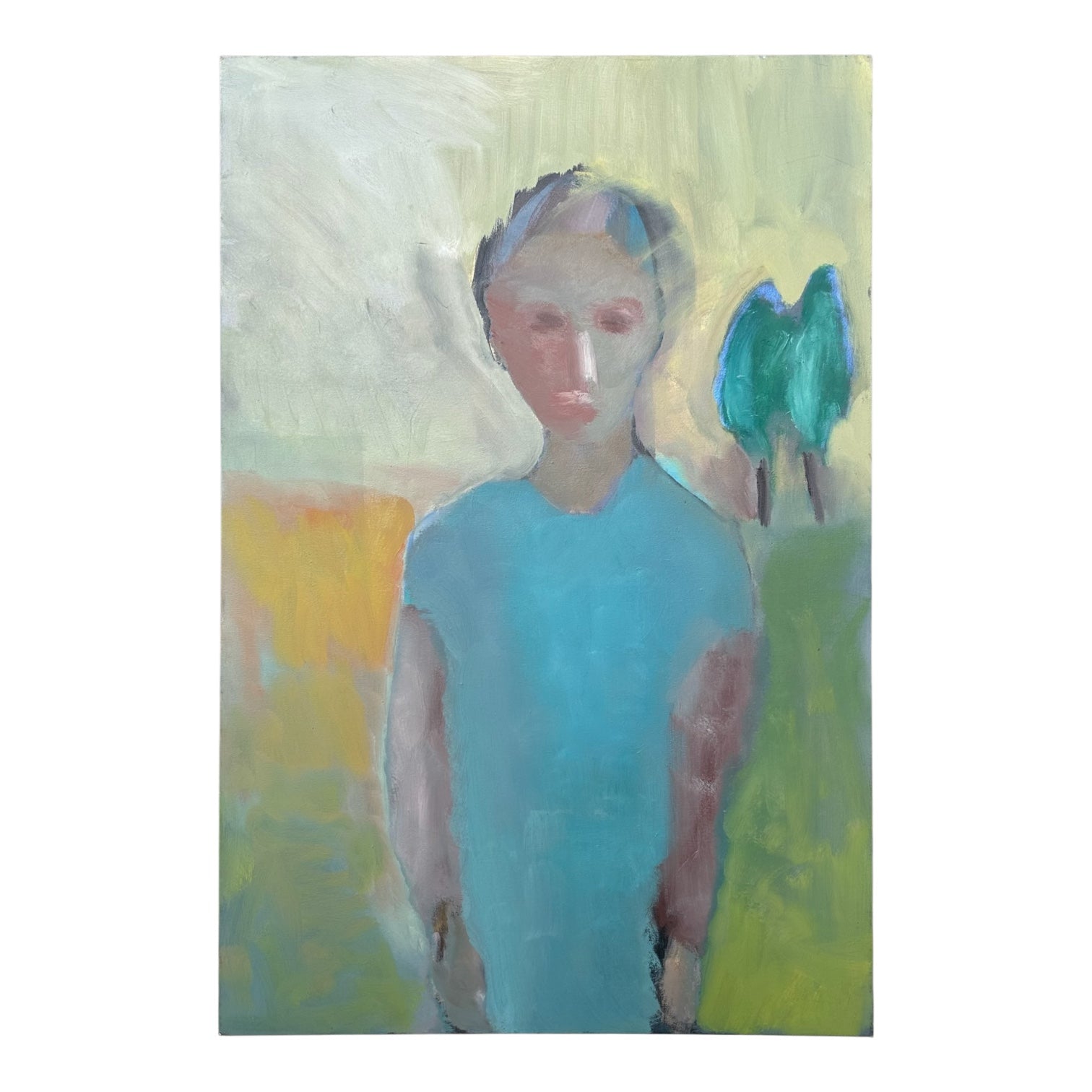 Woman and Cypresses
