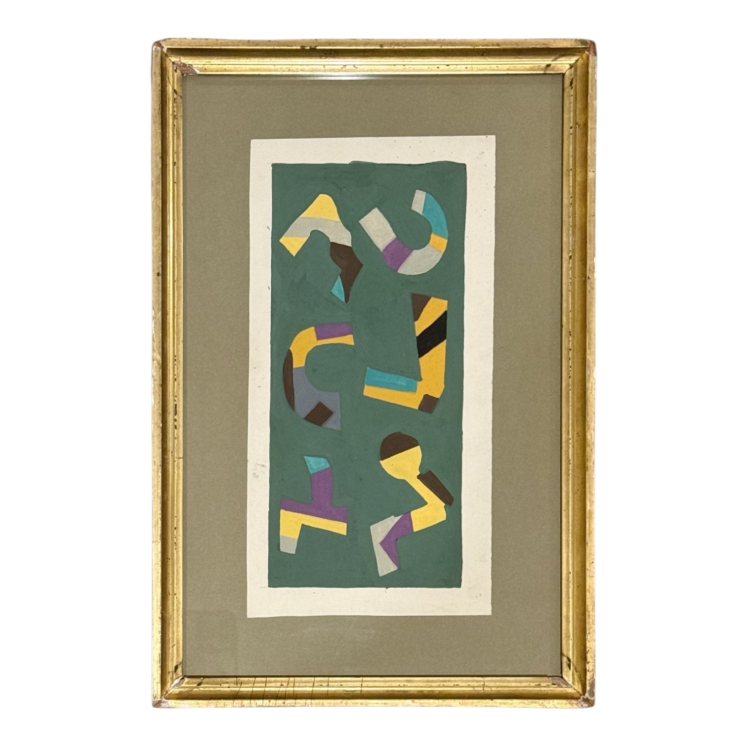 Abstract Shapes  Painting in 19th Century Gilt Frame
