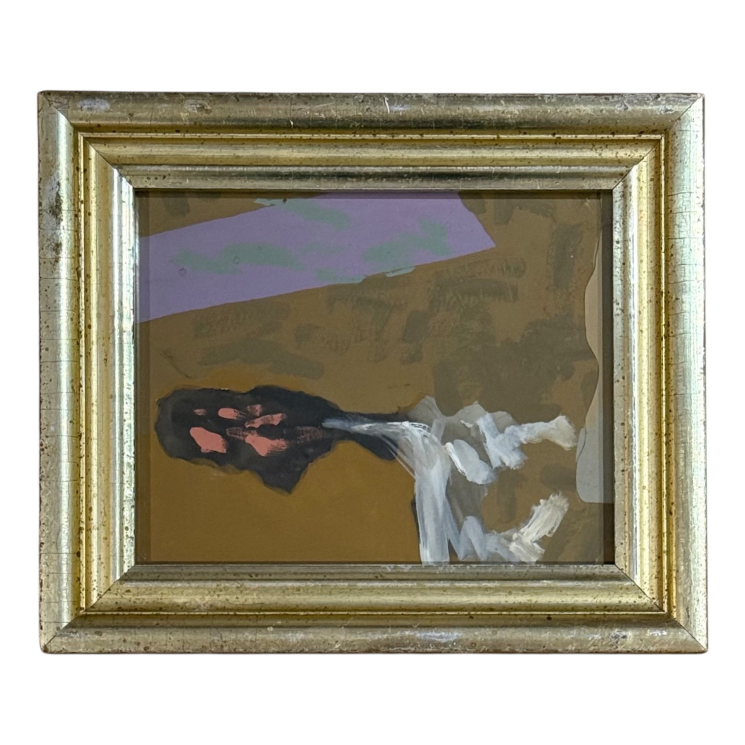 Abstract Mixed Media  Painting in 19th Century Gilt Frame
