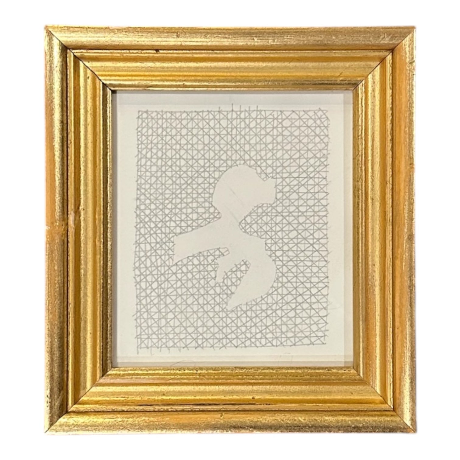 Intricate Repeating Pattern with Dramatic Negative Space in Gilt Frame