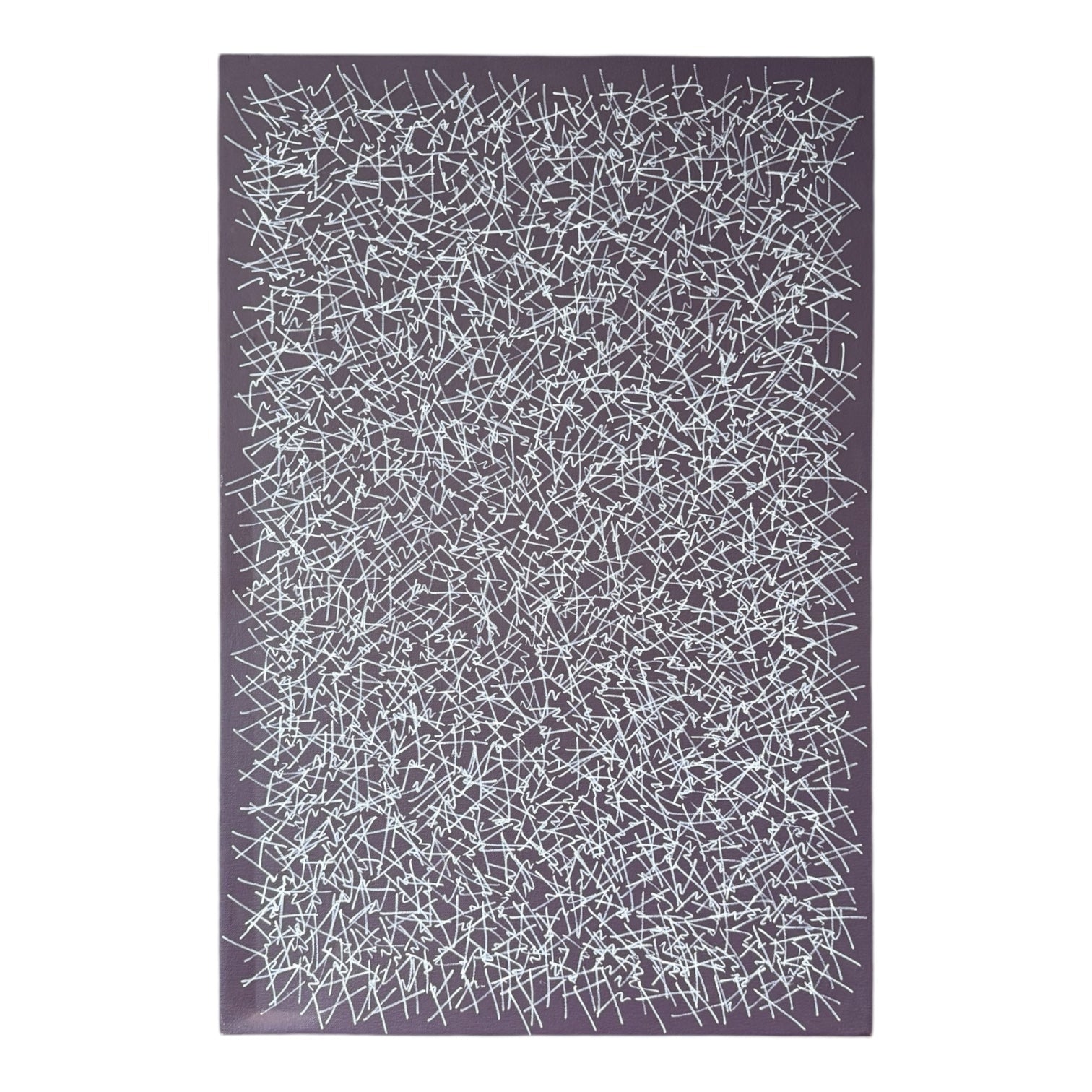 Bold Pattern Painting in Plum and White