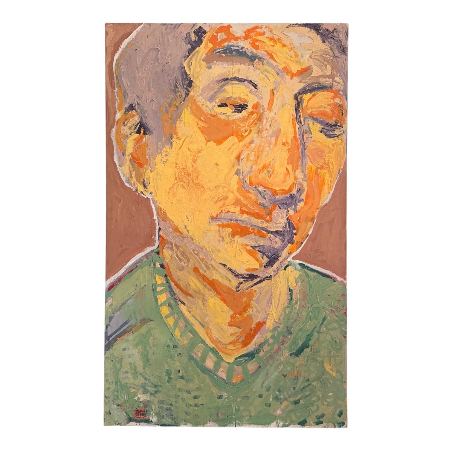 Oversized Post Impressionist Portrait on Canvas