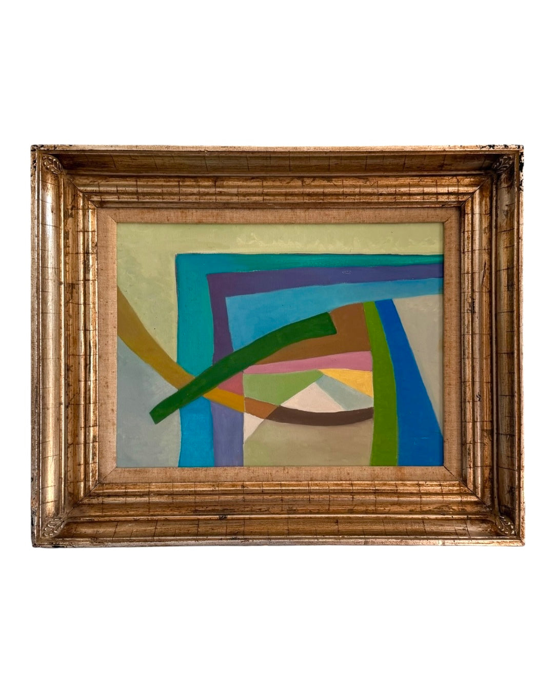 Reserved HL Abstract on Canvas in Vintage Frame