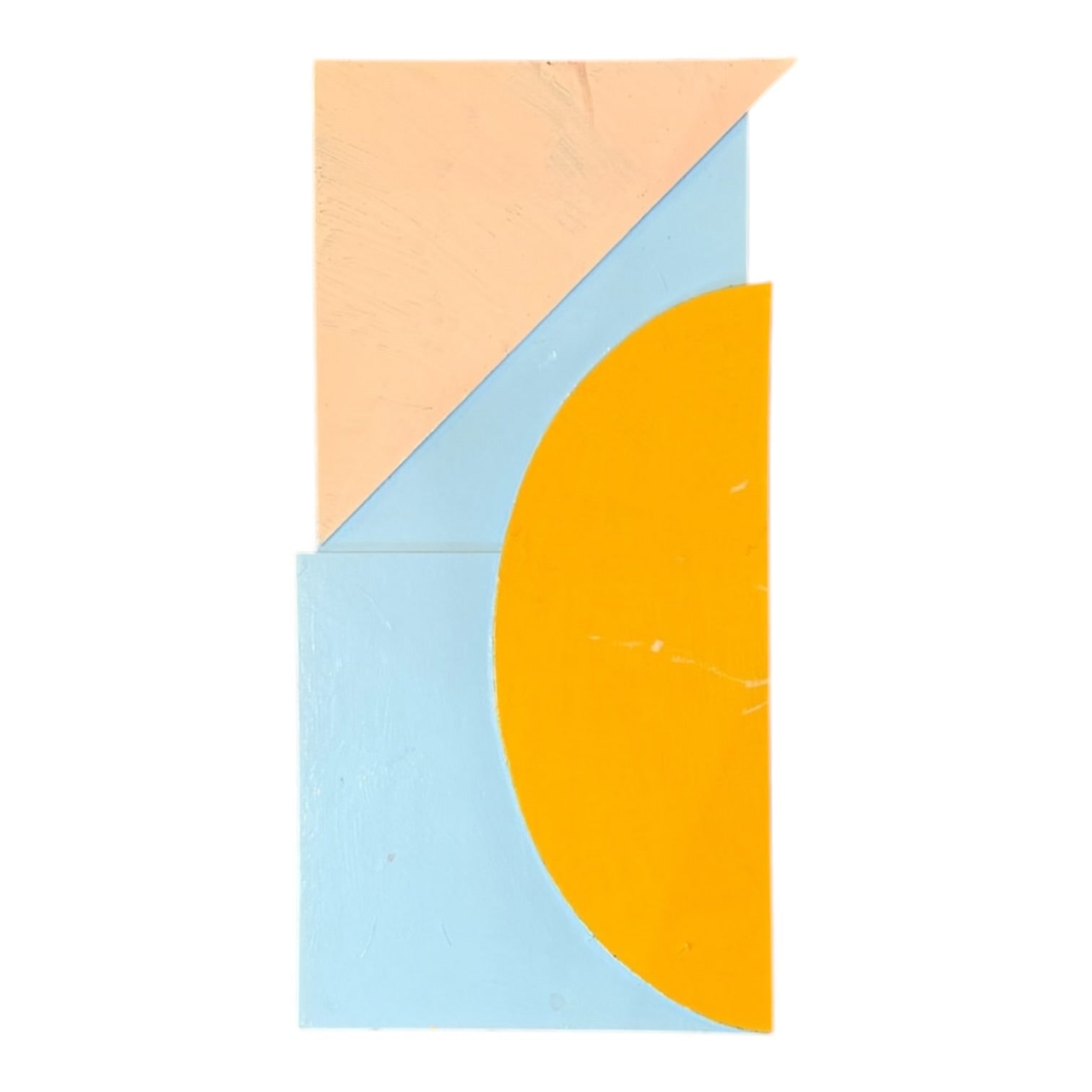 Vintage Painted Wood Assemblage Orange, Powder Blue, and Peach