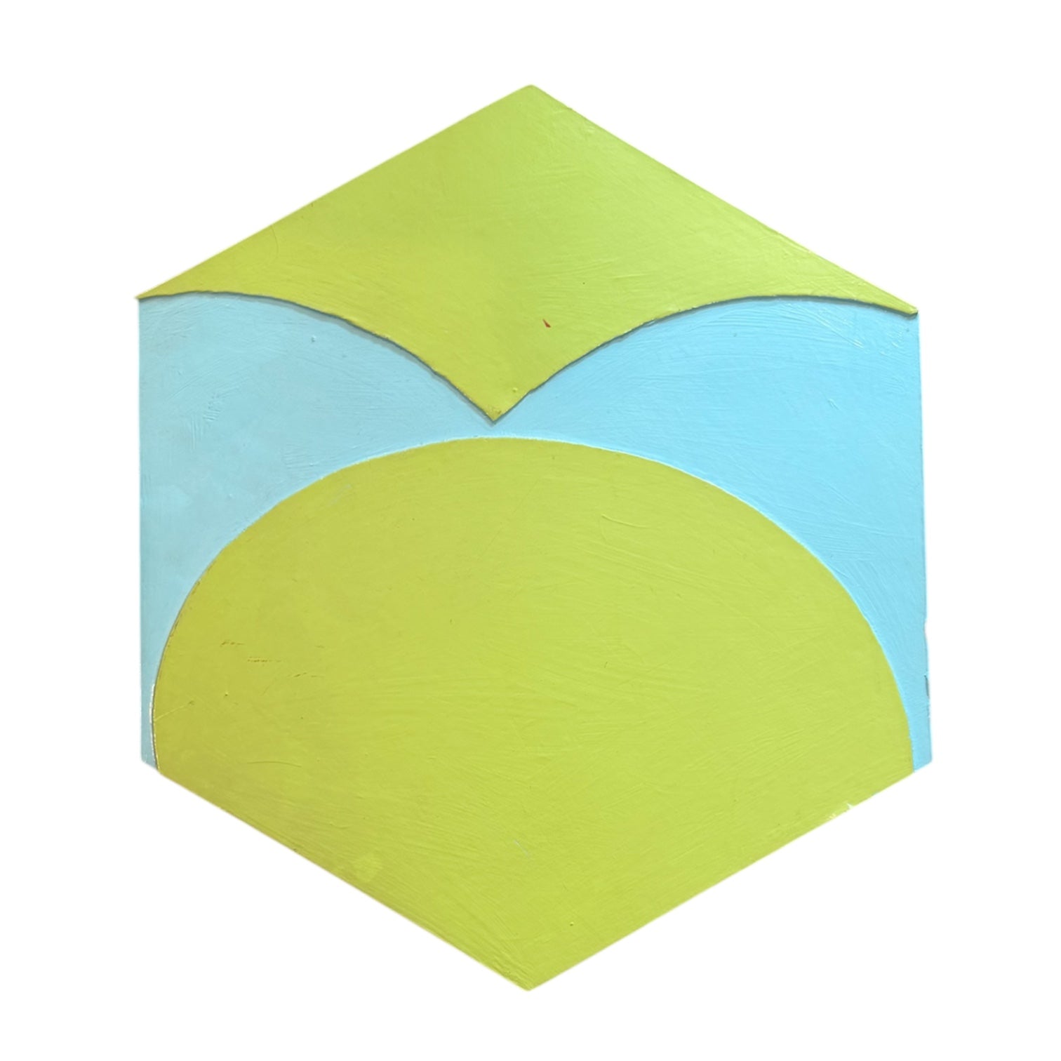 Vintage Painted Wood Assemblage in Lime Green and Teal