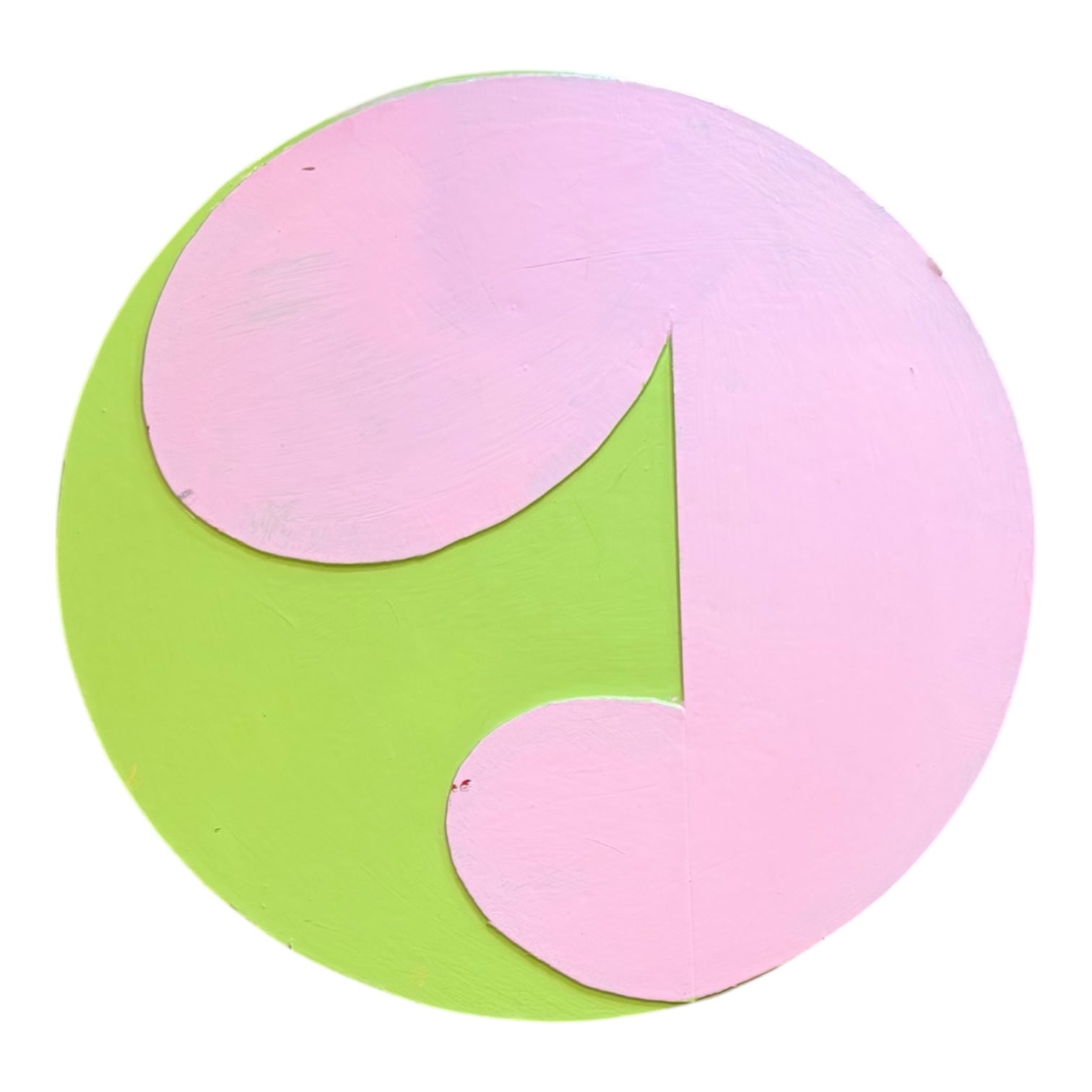 Painted Wood Assemblage in Lime Green and Pink