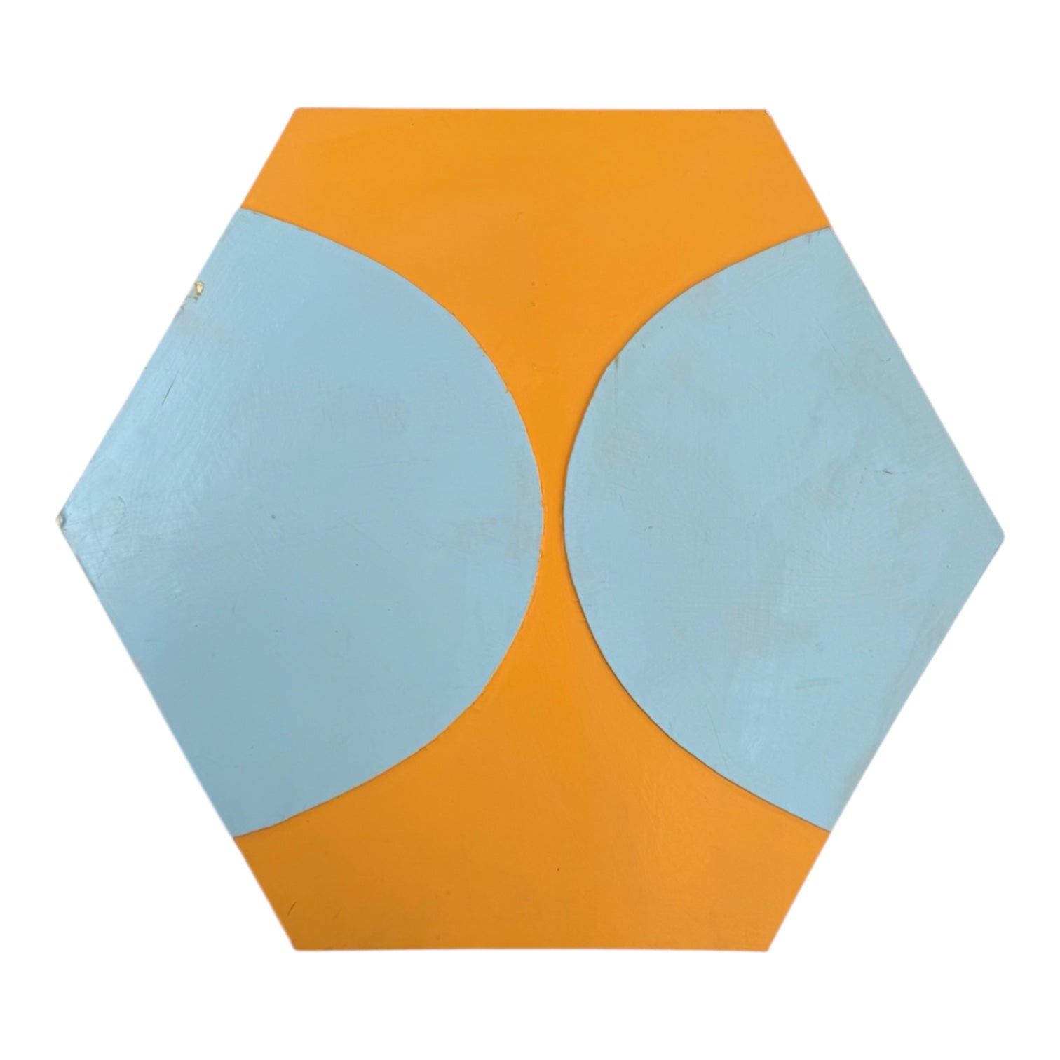 Vintage Painted Wood Assemblage in Contrasting Blue and Orange