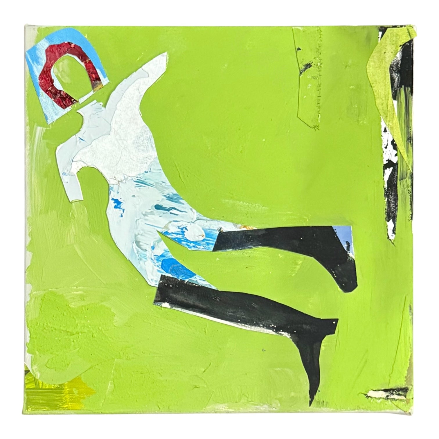 Modernist Figure Against Lime Green