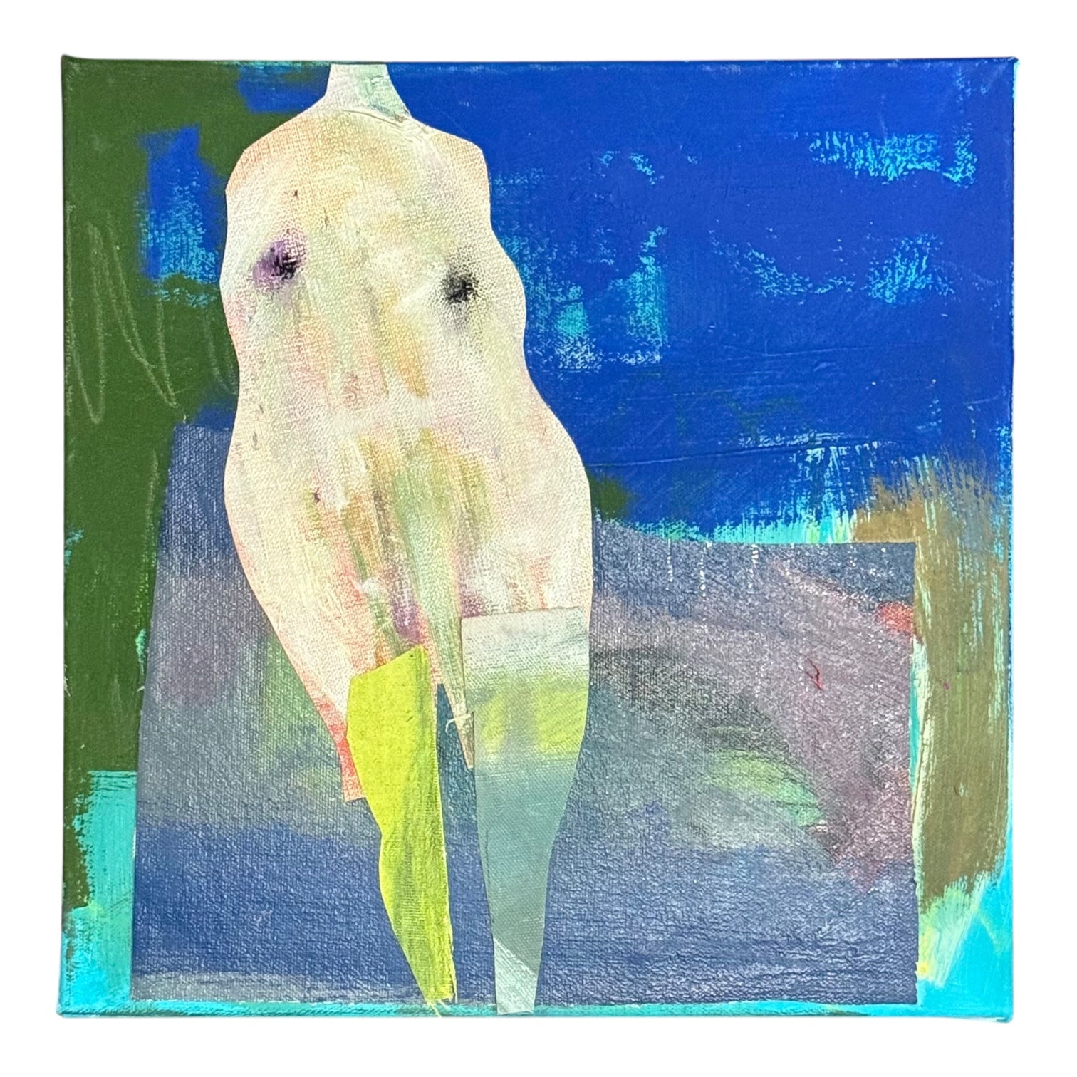 Modernist Nude Against Ultramarine Blue Background