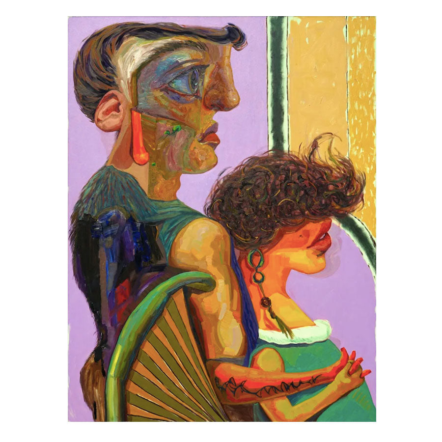Monumental Figurative Oil Painting with Bold Coloration