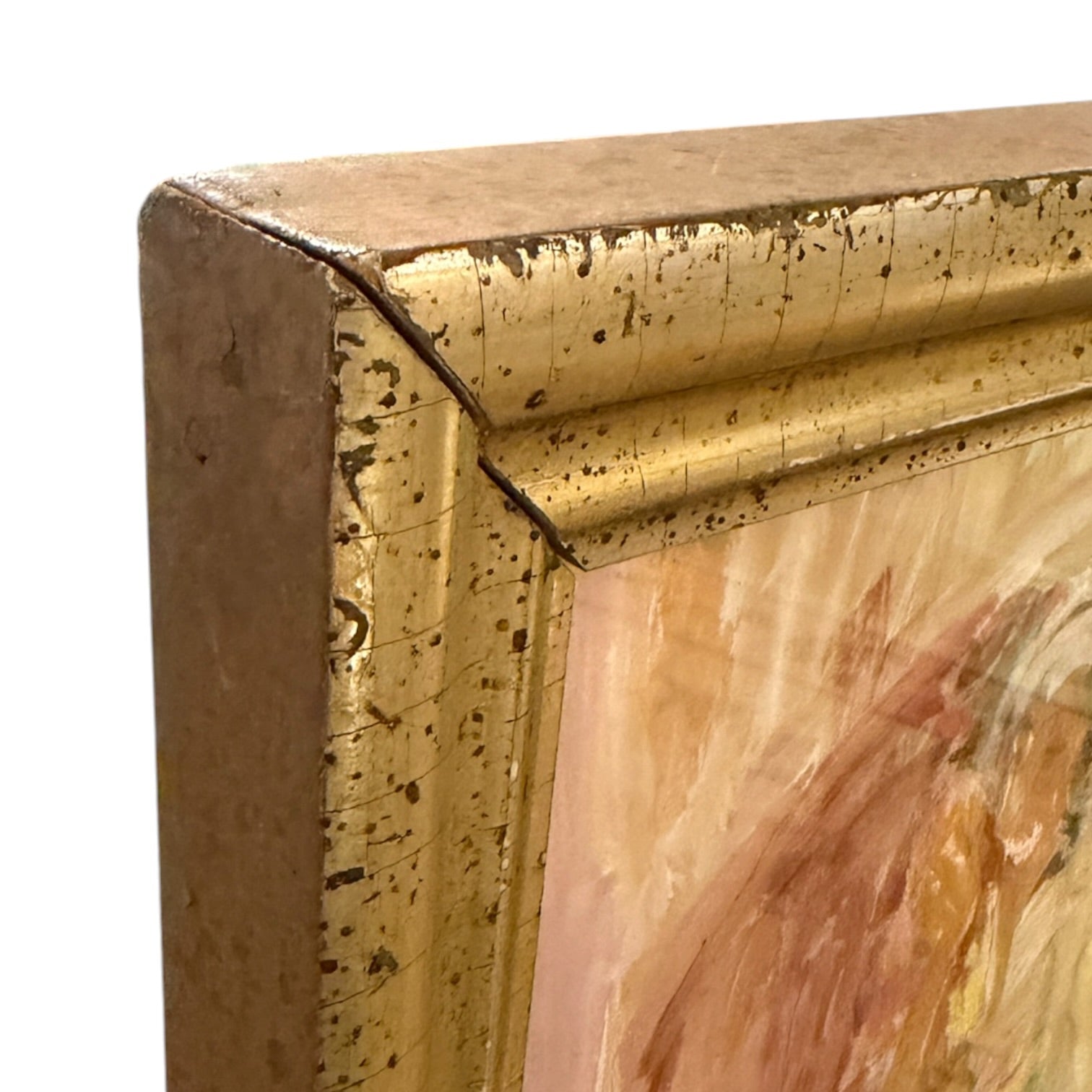 Seated Figure in Pink Chair, !9th Century Water Gilt Frame