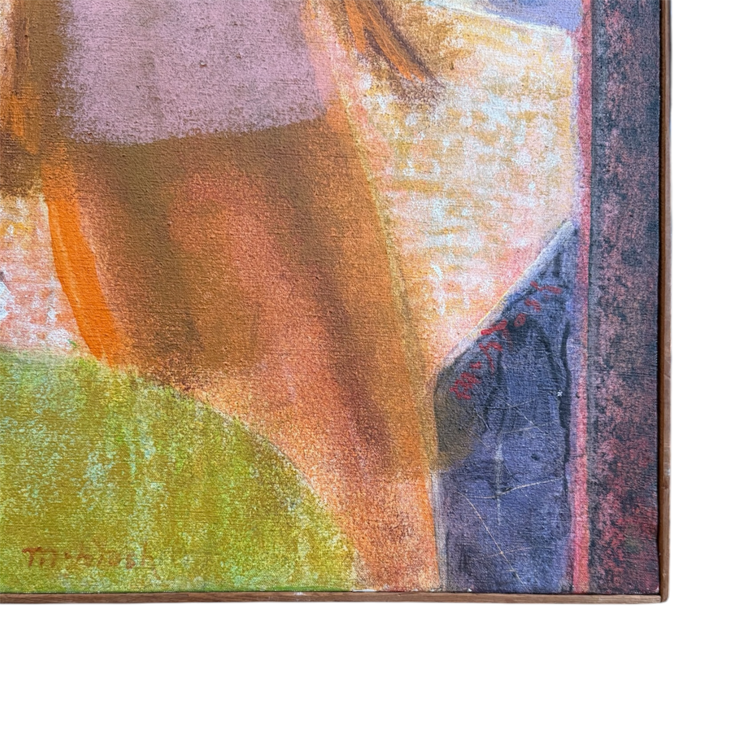 Textural Figurative Painting in Saturated Color "House of Memories"
