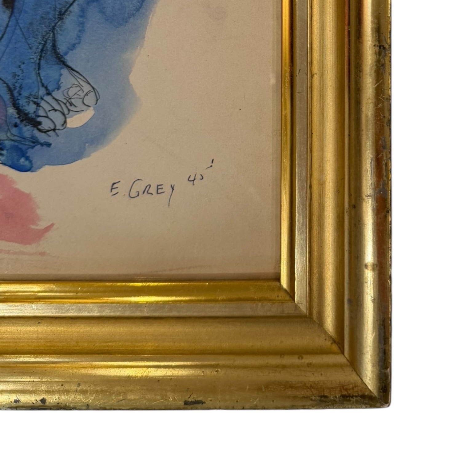 1945 Three Figures in Wide 19th Century Gilt Wood Frame