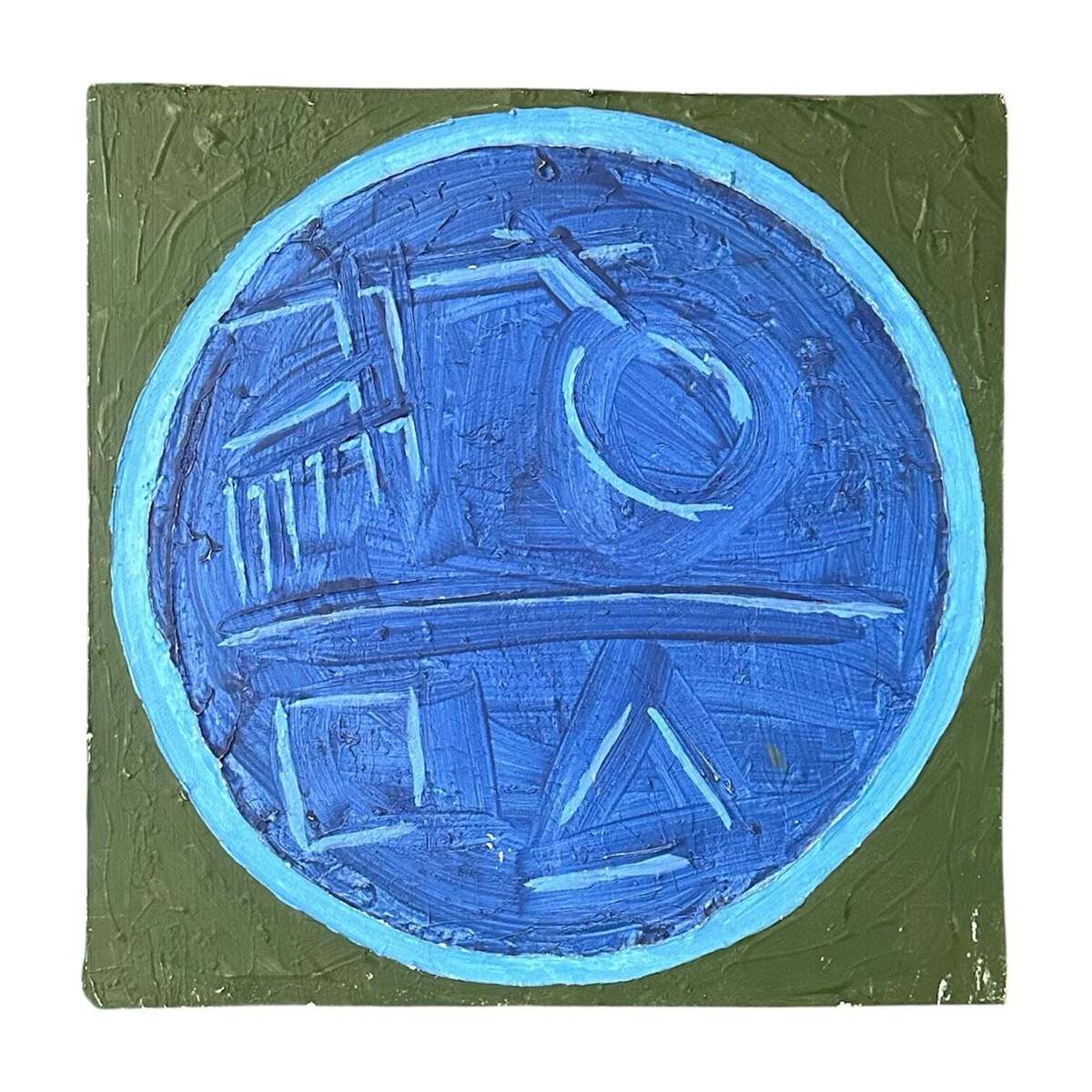 Impasto Abstract in Blue and Green