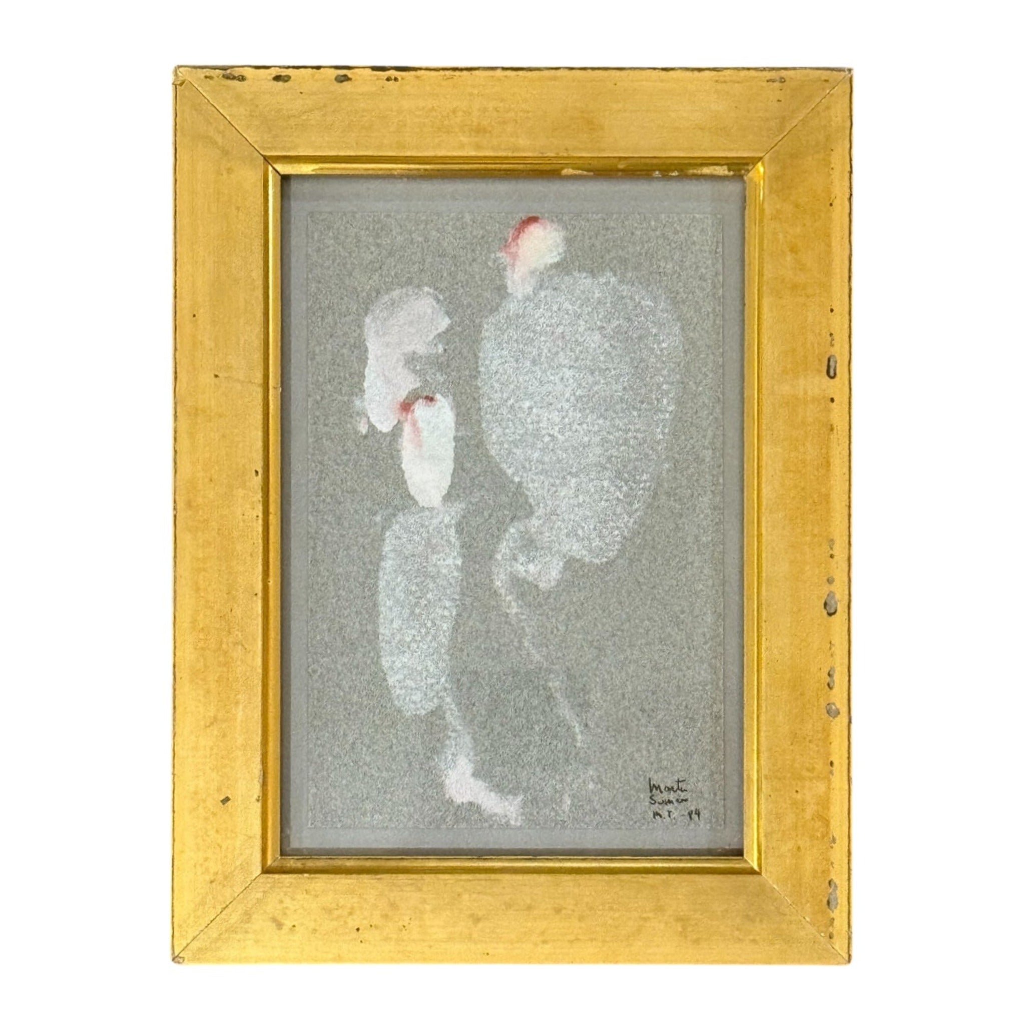 1984 Figurative Monotype in 19th Century Gilt Frame