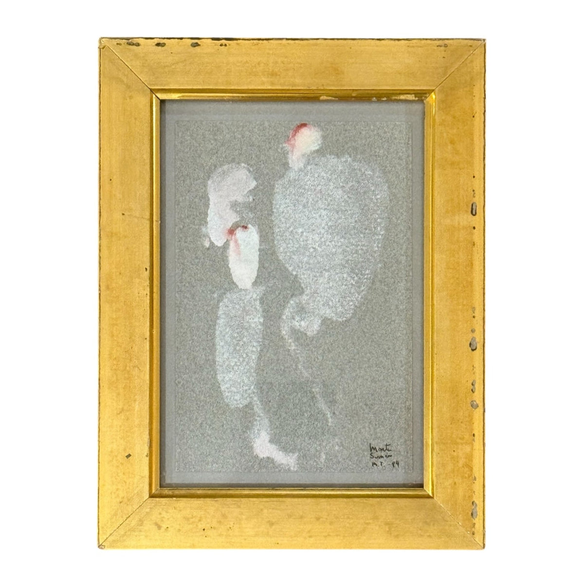 1984 Figurative Monotype in 19th Century Gilt Frame