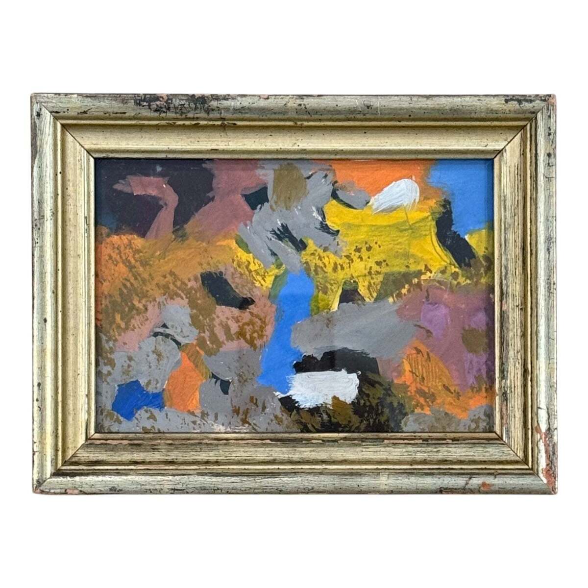 Abstract Colorful Painting in 19th Century Gilt Frame