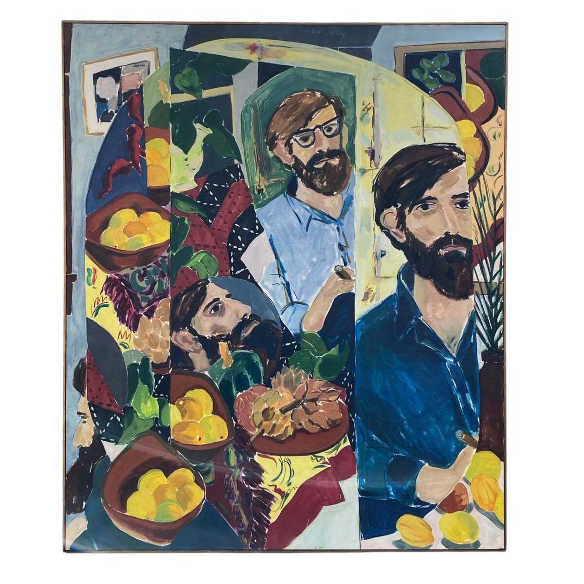 Large Self-Portrait with Still Life in Saturated Coloration