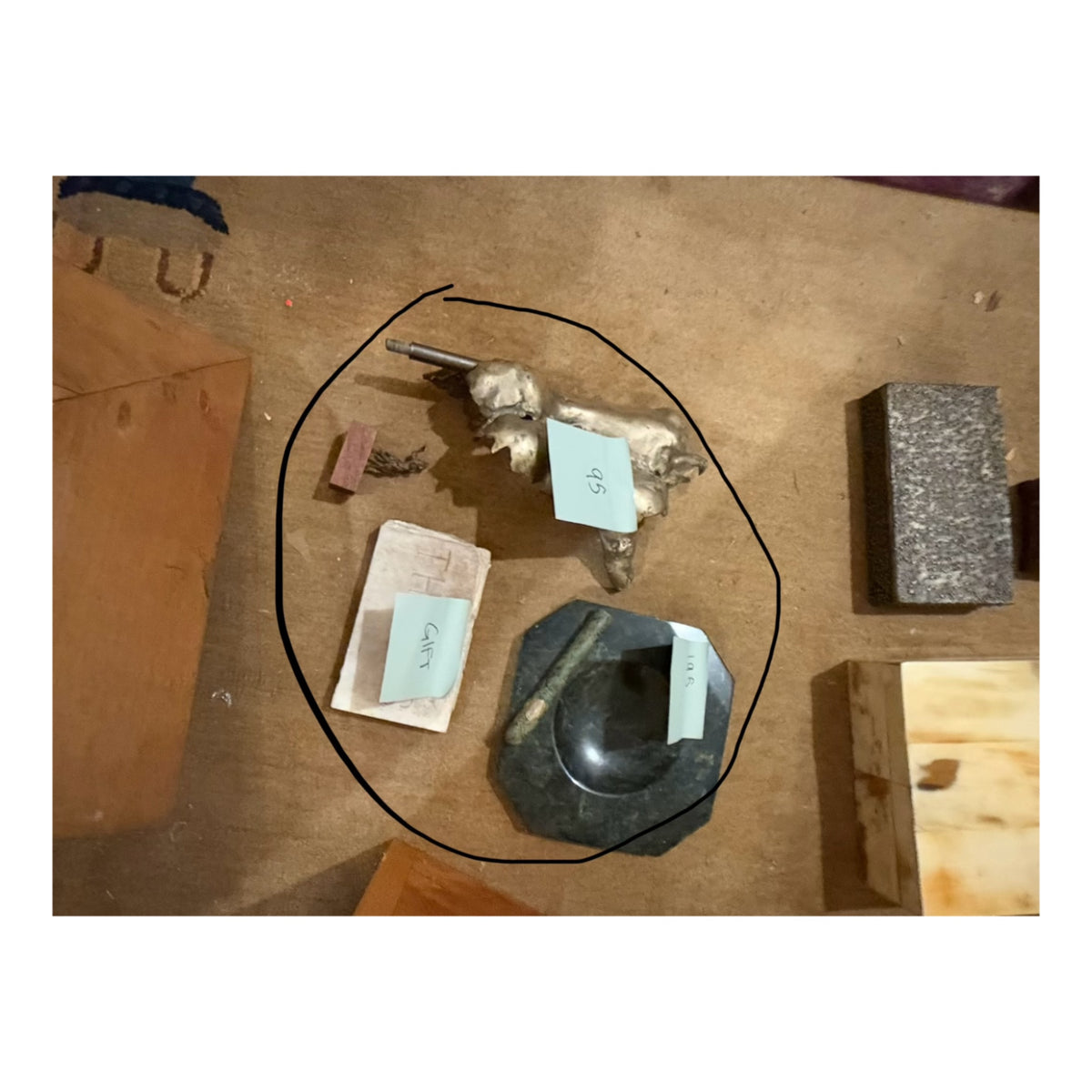 Vintage Marble Cigar Ash Tray and Bronze Torso
