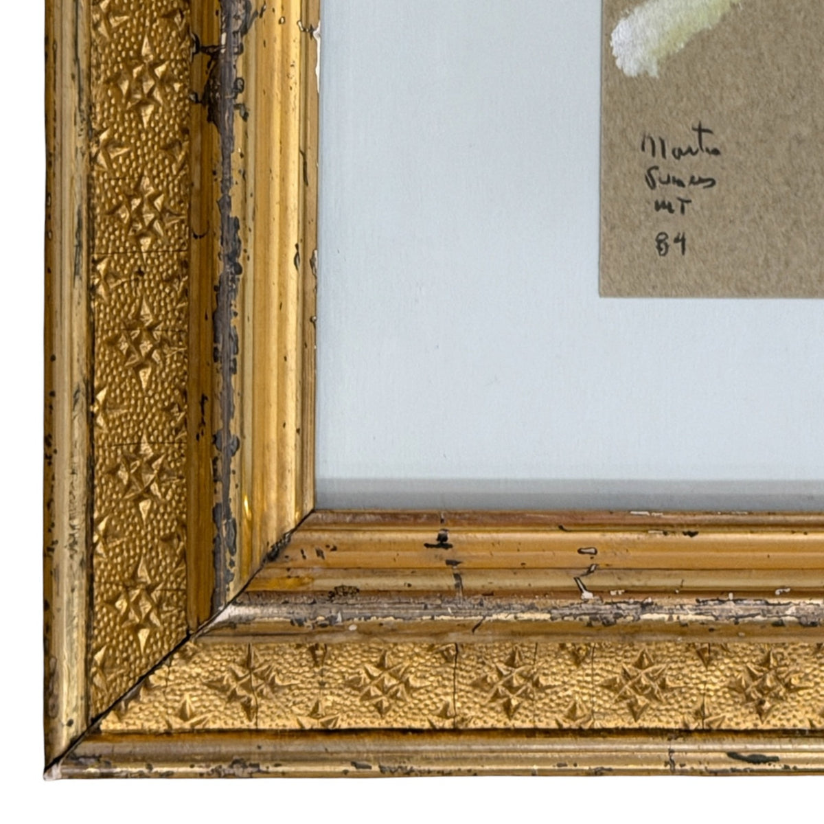 Soft Oil Painting of Figure in 19th Century Gilt Patterned Frame