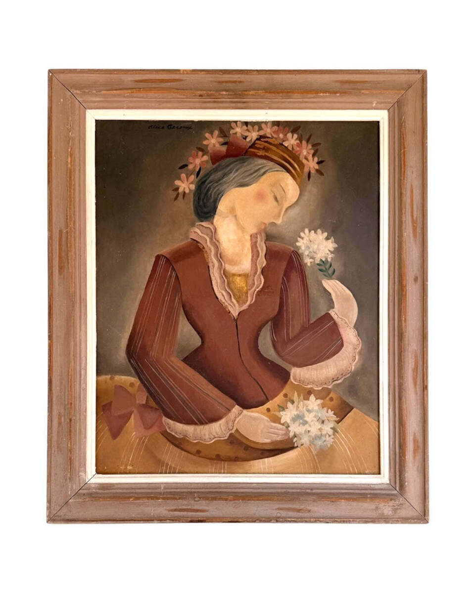 Reserved KBS Portrait of a Woman  with Flowers Circa 1940s