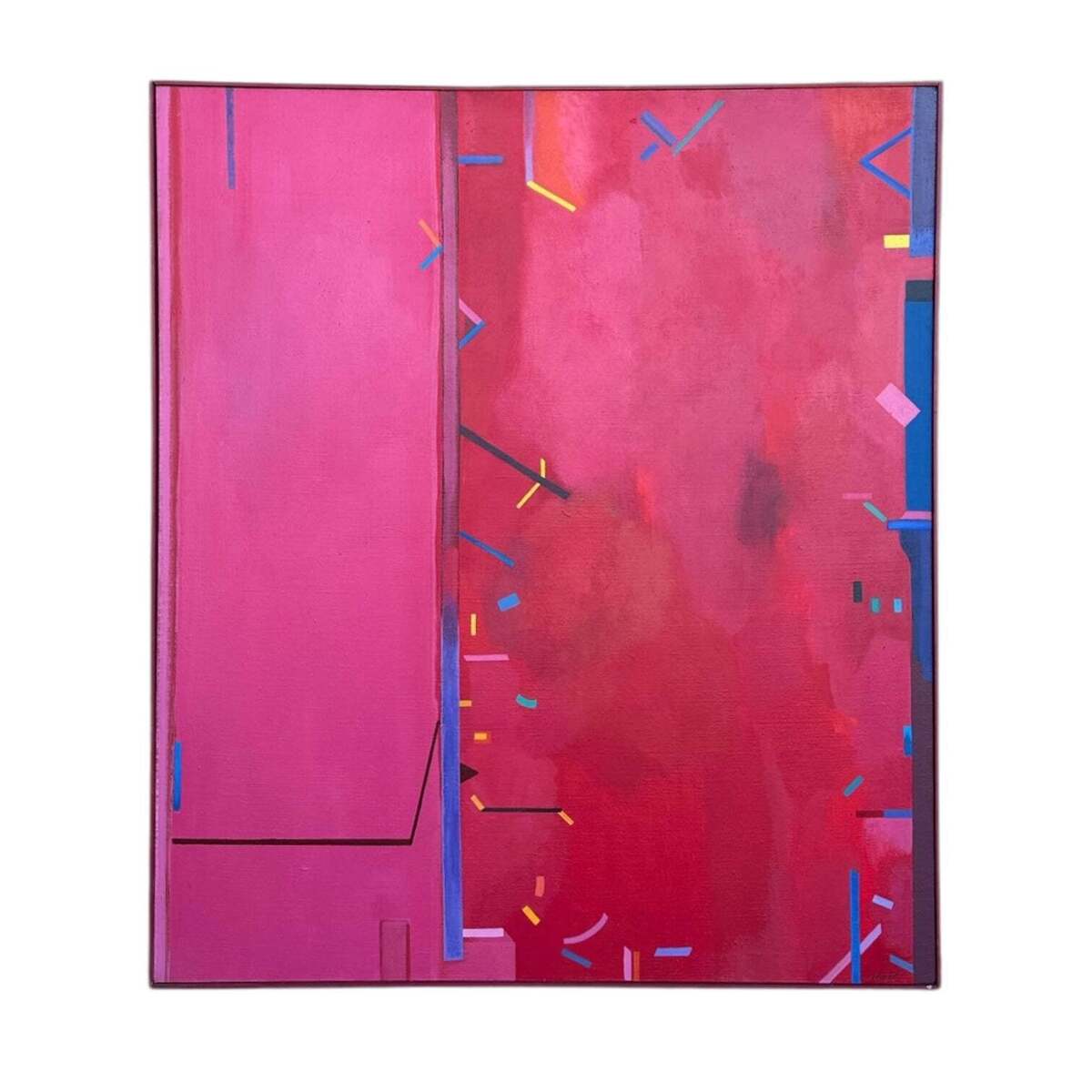 Bold Oil Painting in Deep Pinks