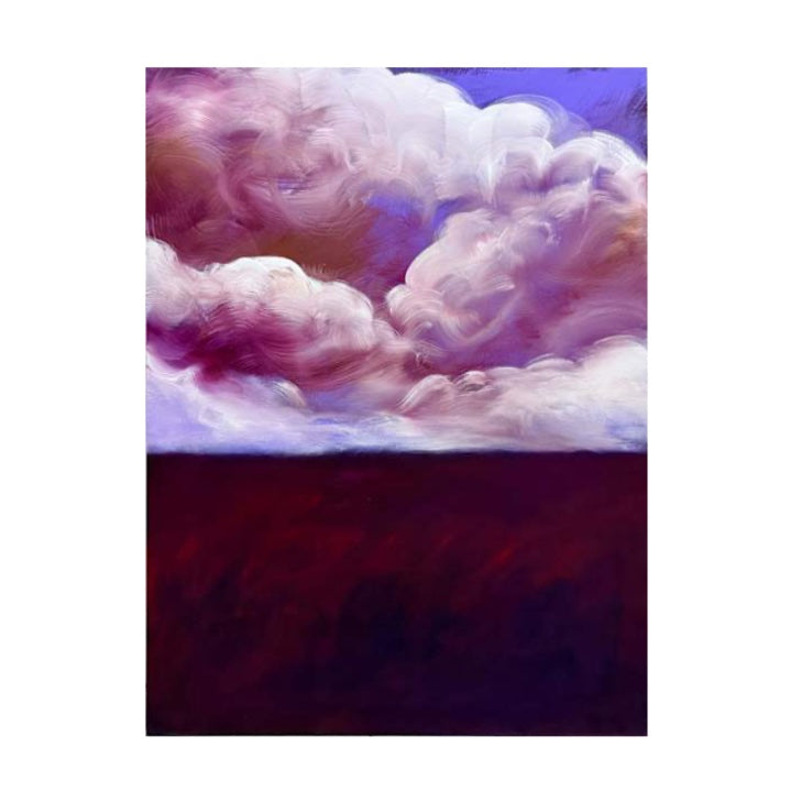 Moody Monochromatic Landscape with Boysenberry Ground and Magenta Clouds