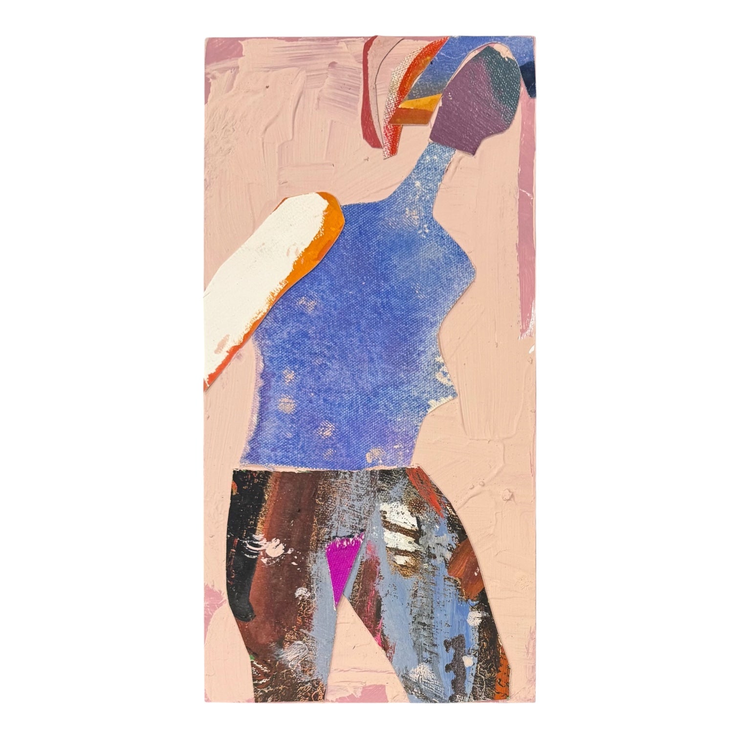 Modernist Painting of Standing Figure on Cradled Panel