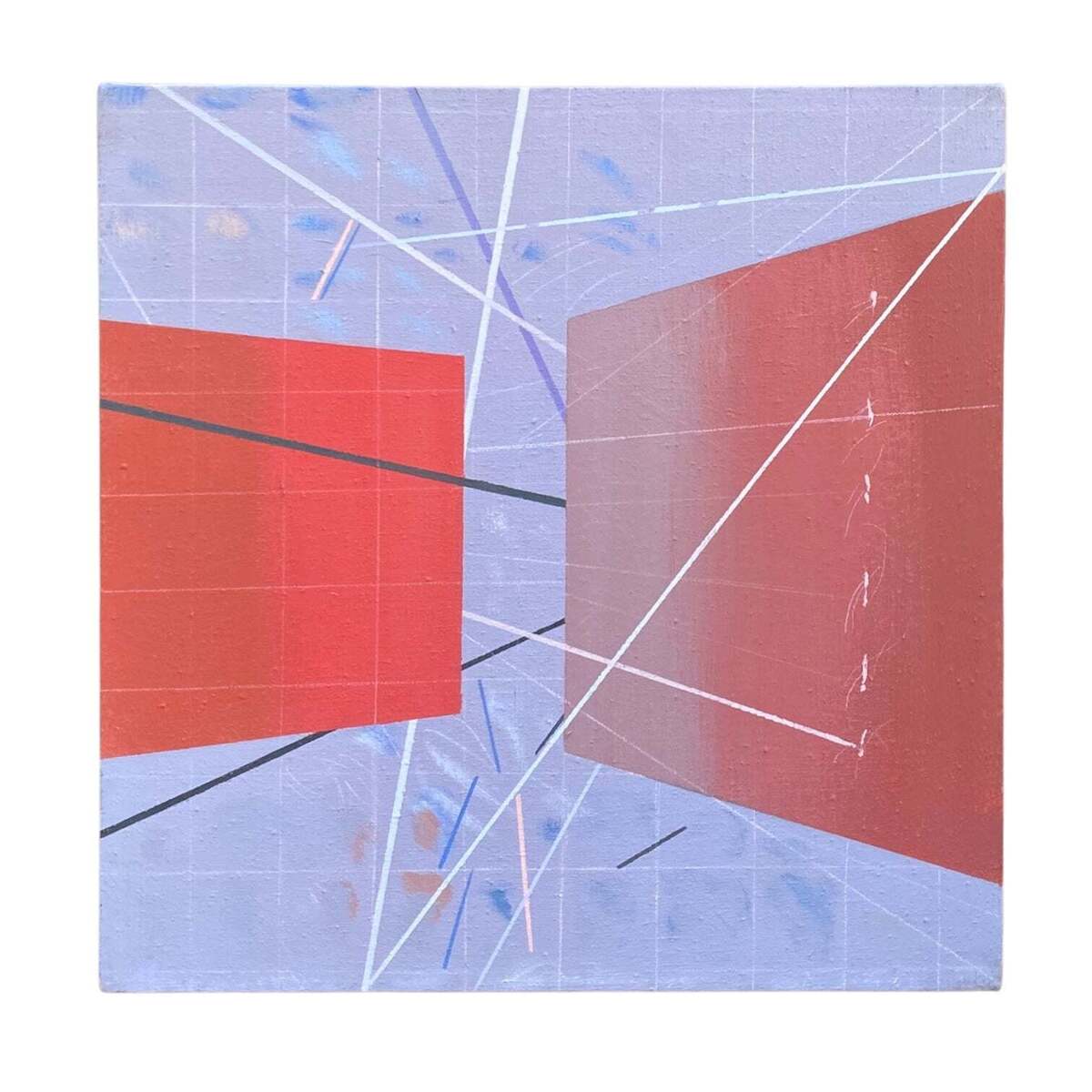 Small Geometric Hard-Edge Painting with Linework and Grids