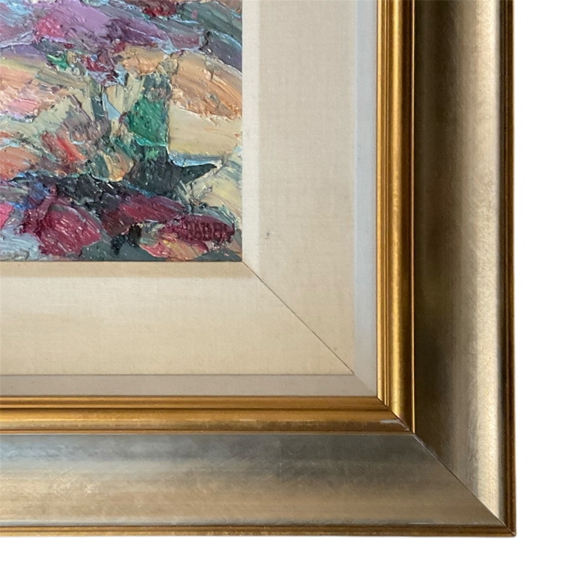 Heavy Impasto Landscape in Original Frame