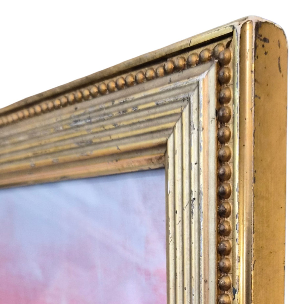 Pink and Purple Gradated Colorfield Painting in 19th Century Gilt Frame