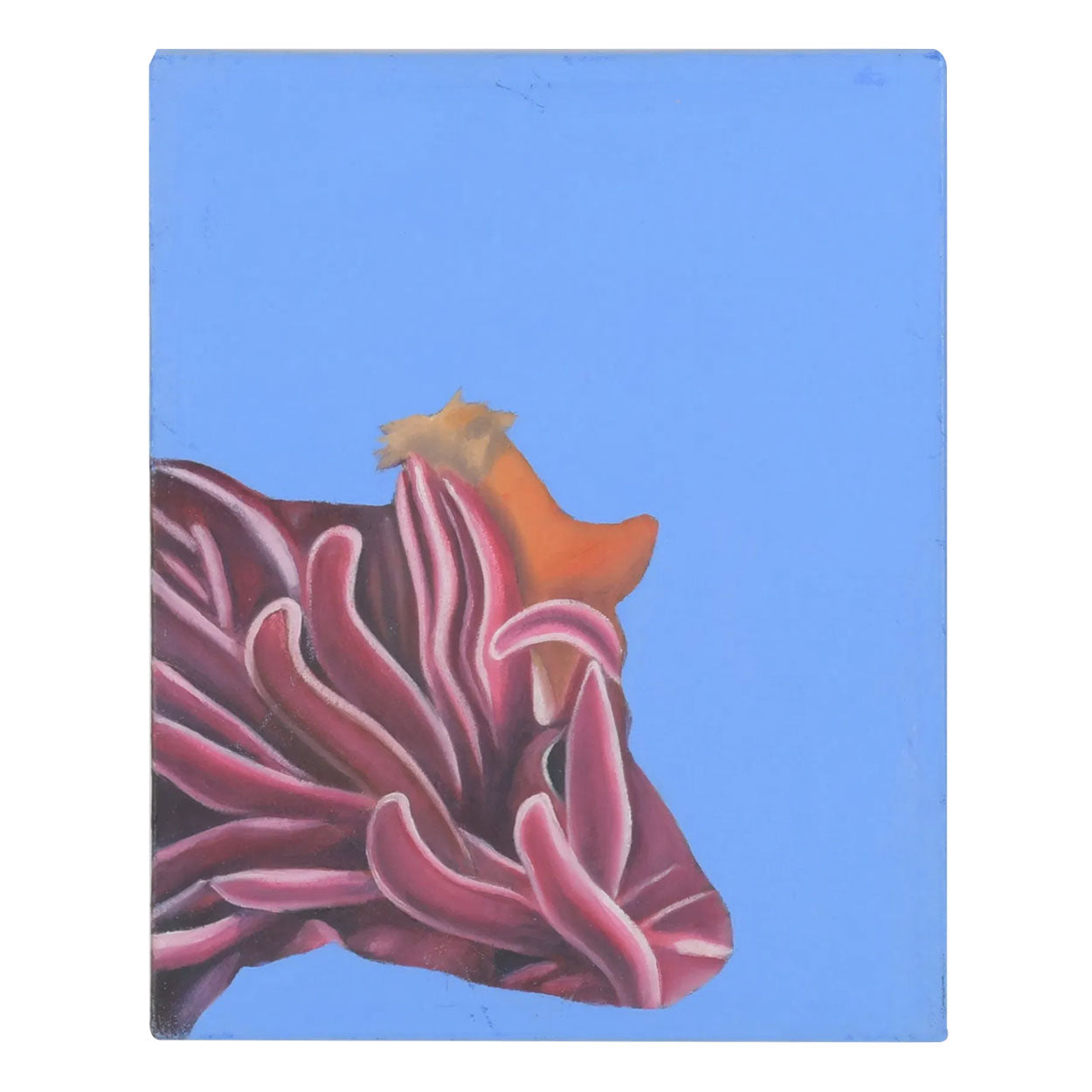 Graphic Boldly Colorful Oil on Canvas of Bull