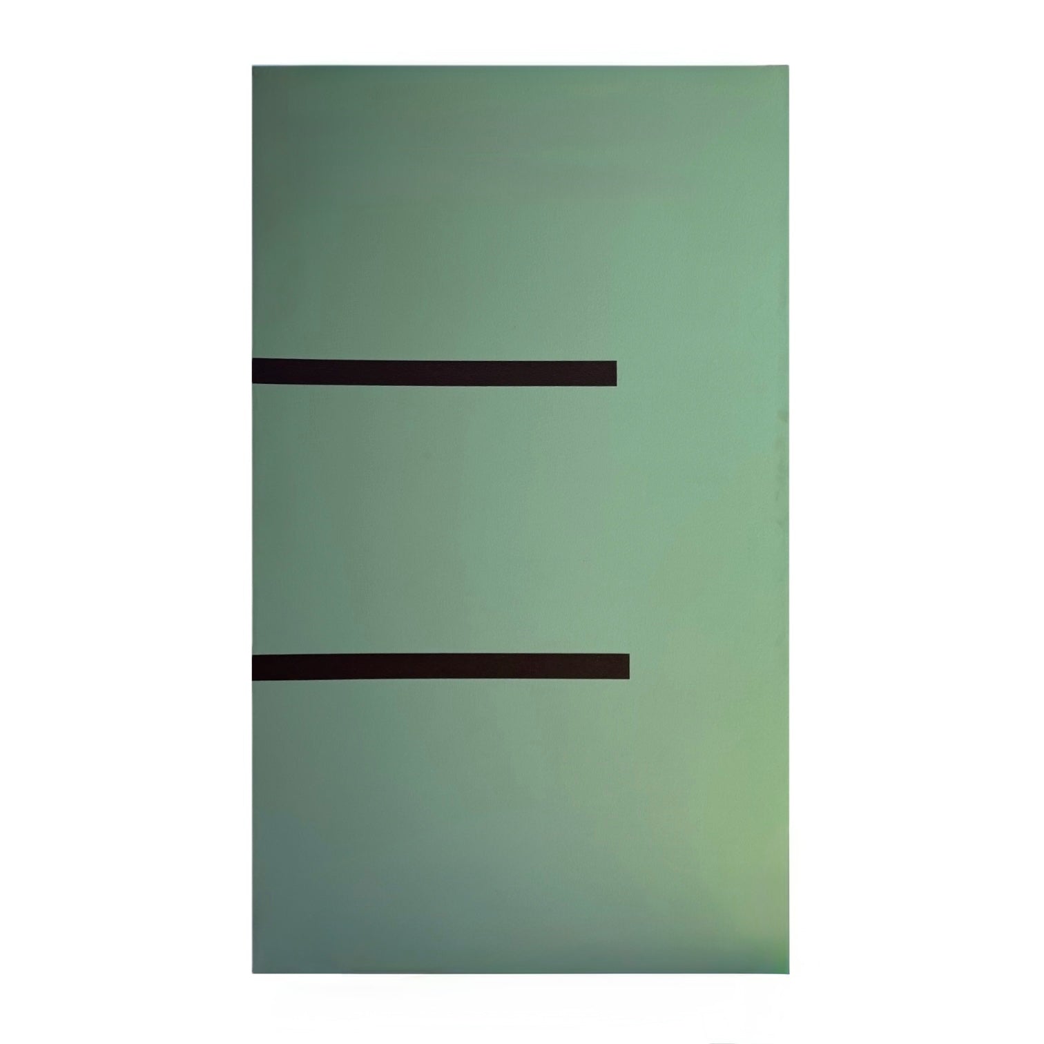 Monumental Minimalist Painting on Canvas in Mint Green and Chocolate Brown