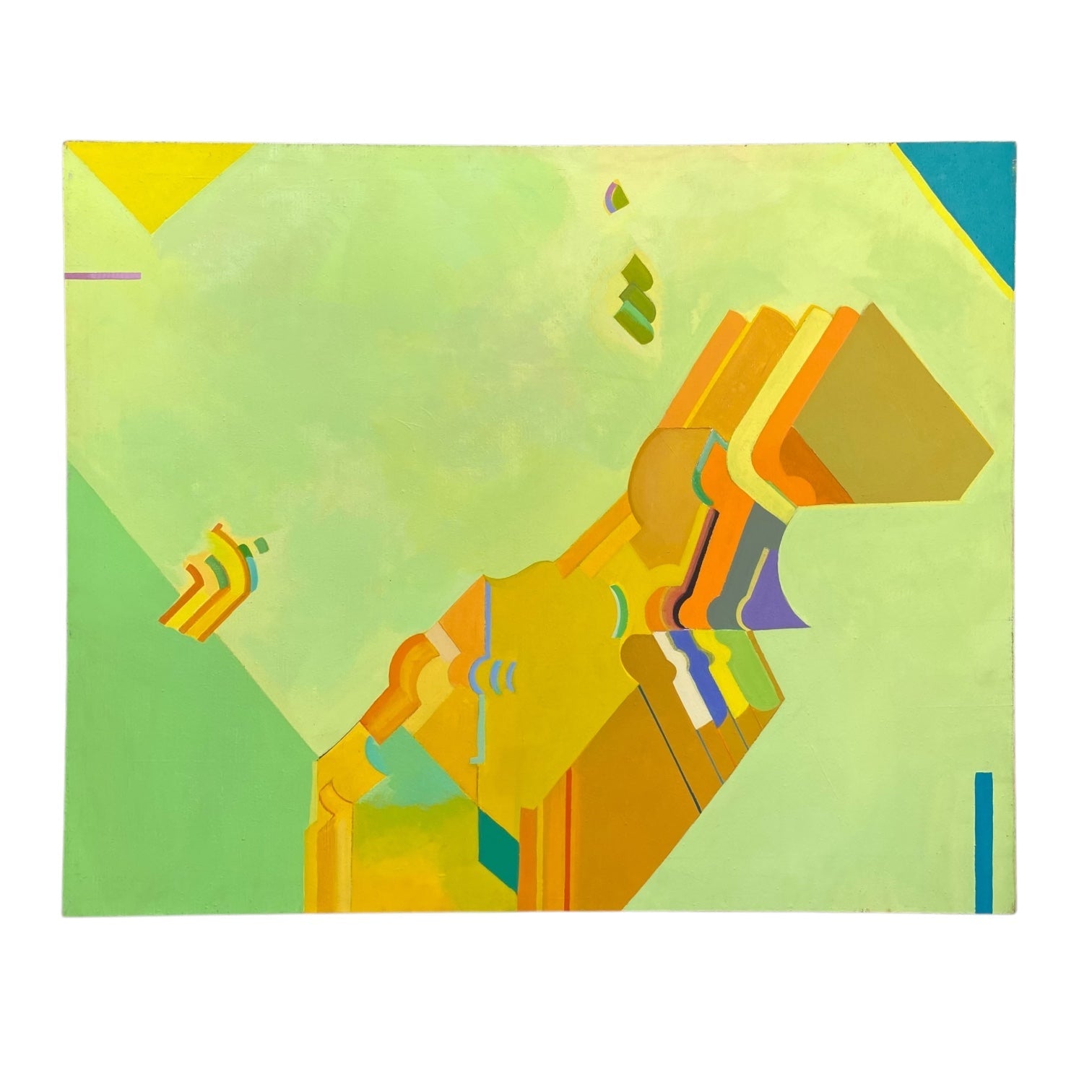 Brilliantly Colorful Vintage Abstract Painting