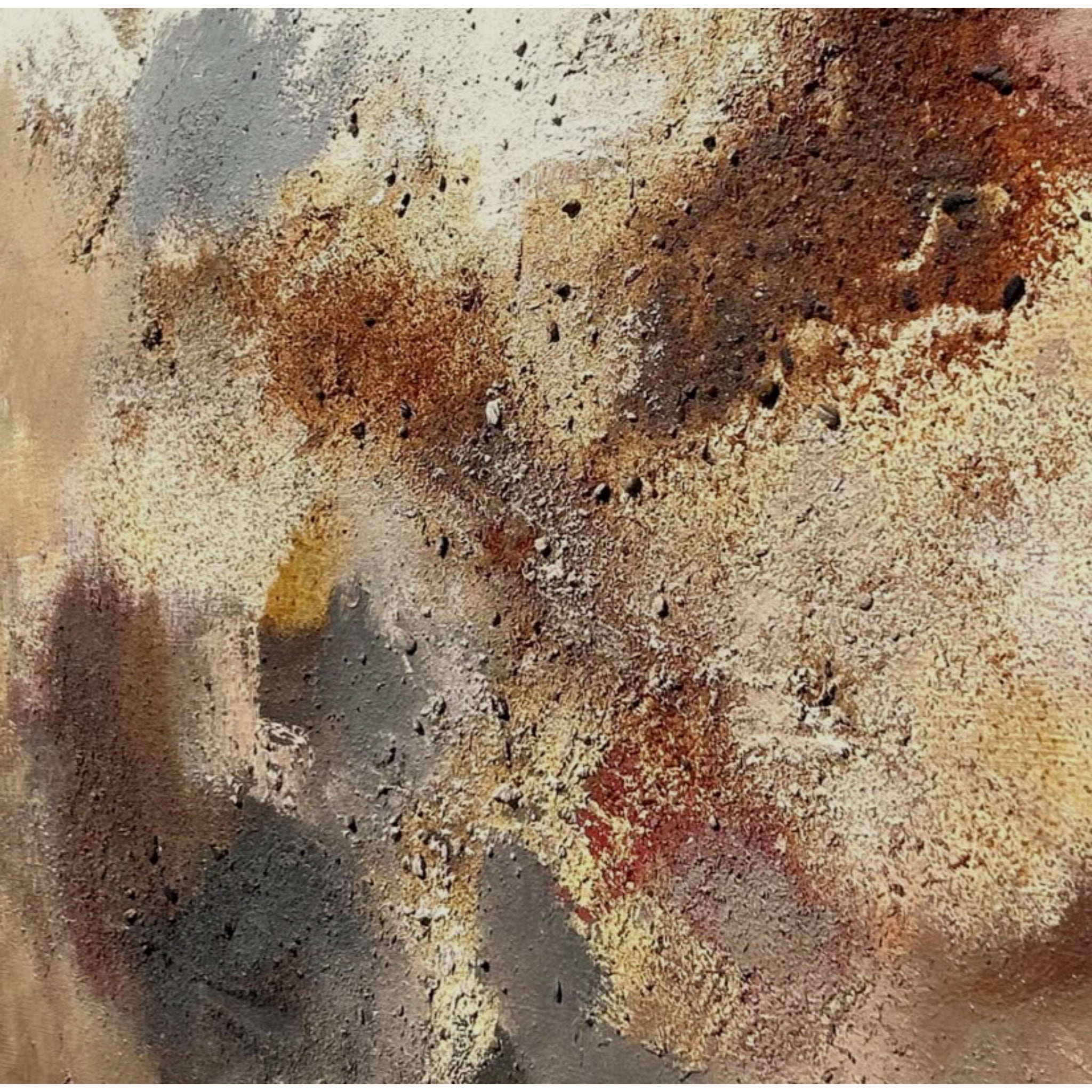 1960s Textural Abstract Painting in Neutrals