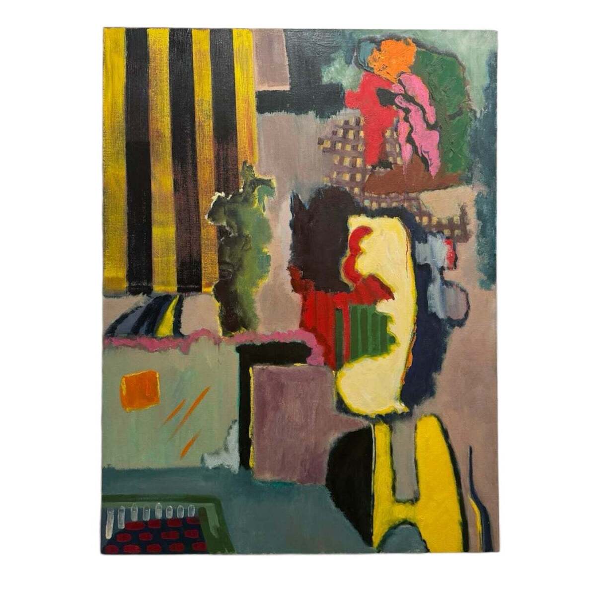 Boldly Patterned Abstract Expressionist Painting