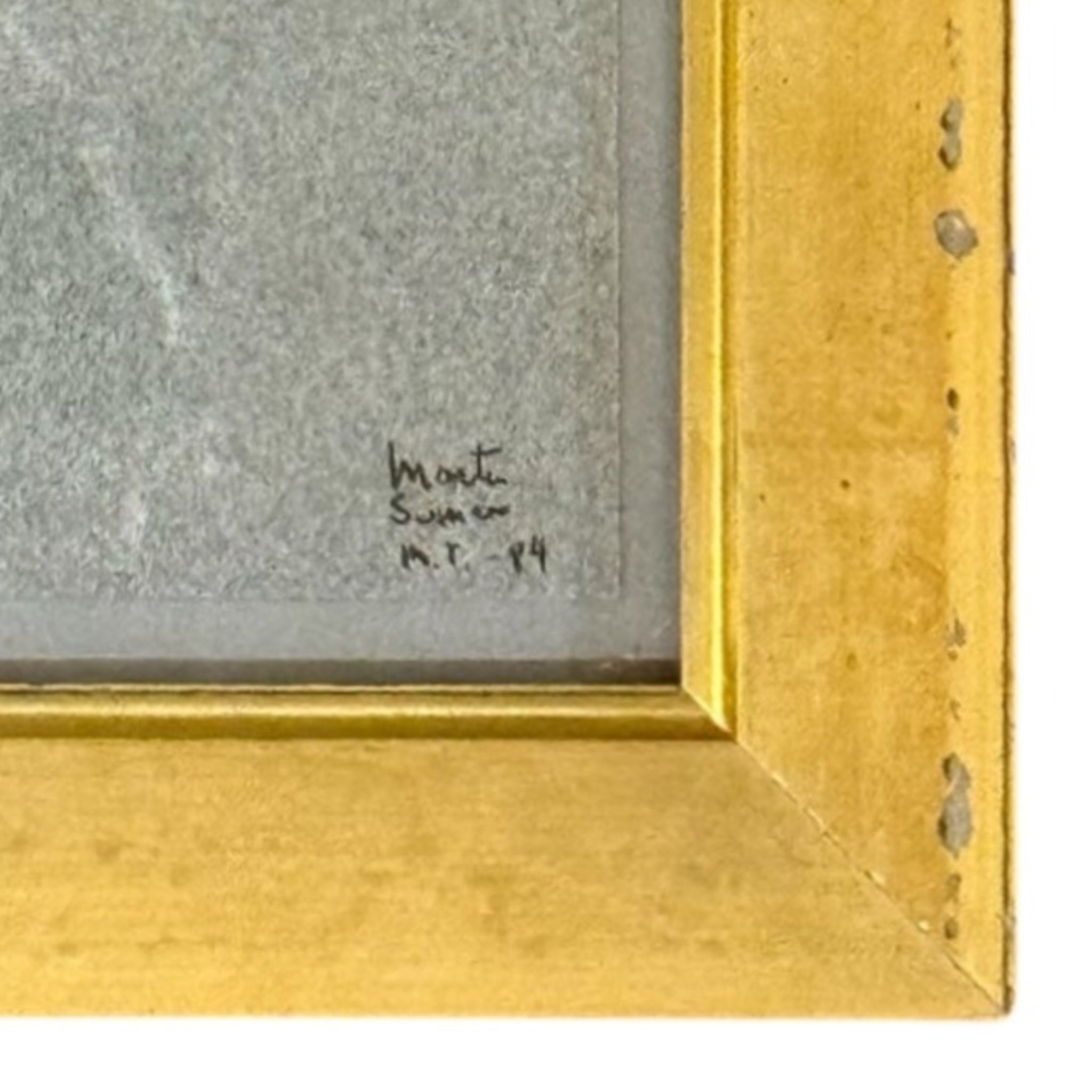 1984 Figurative Monotype in 19th Century Gilt Frame