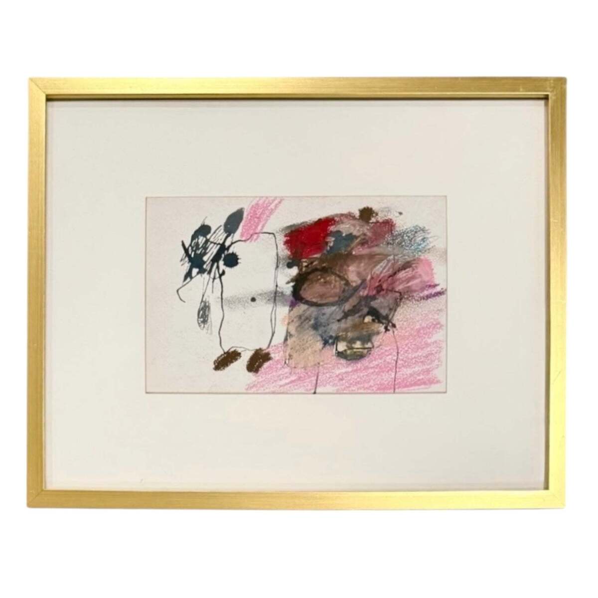 Abstract Expressionist Oil Painting in Custon Gold-Toned Frame